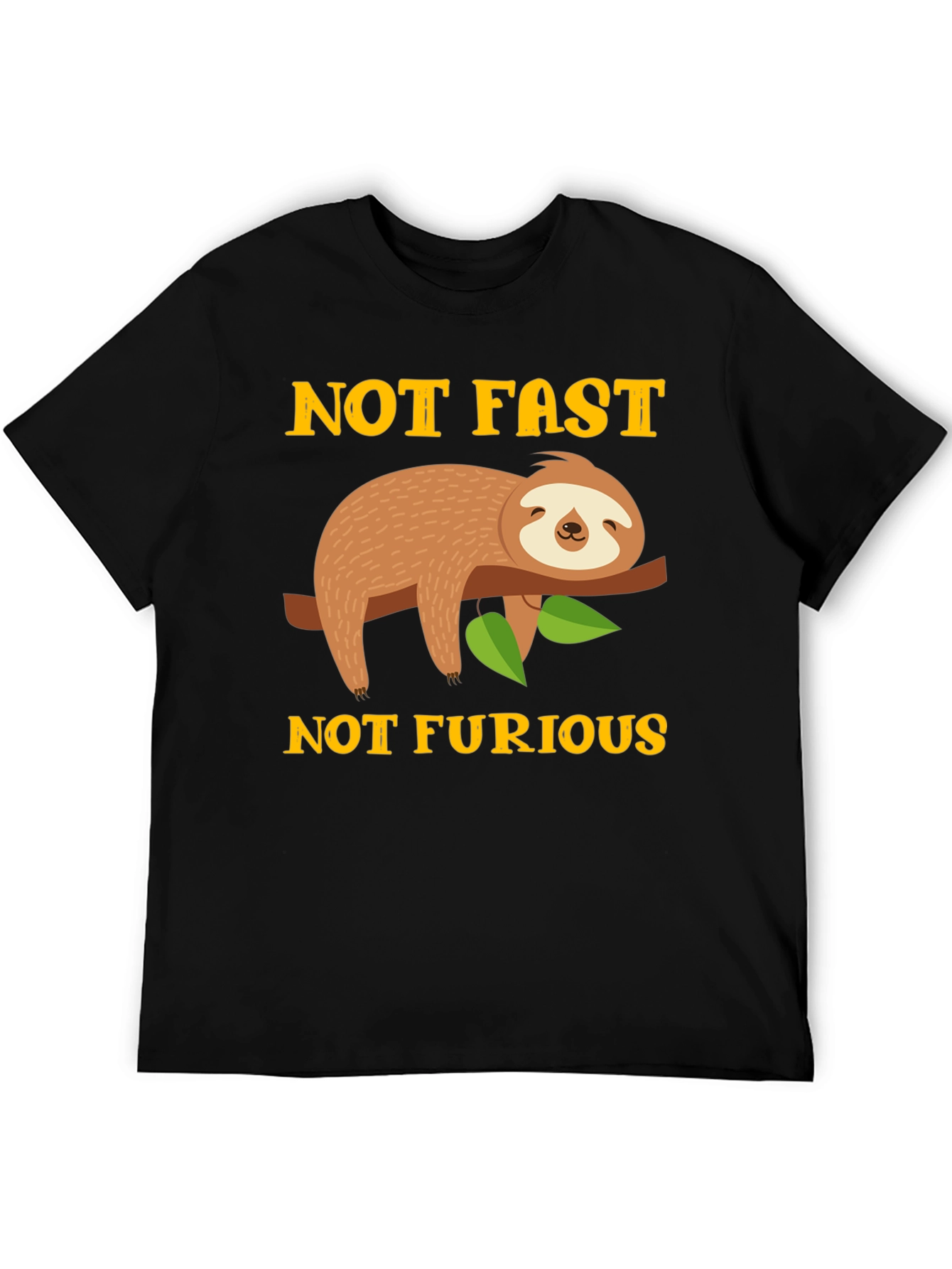 Black Not Fast Not Furious Sloth Graphic Tee view 5