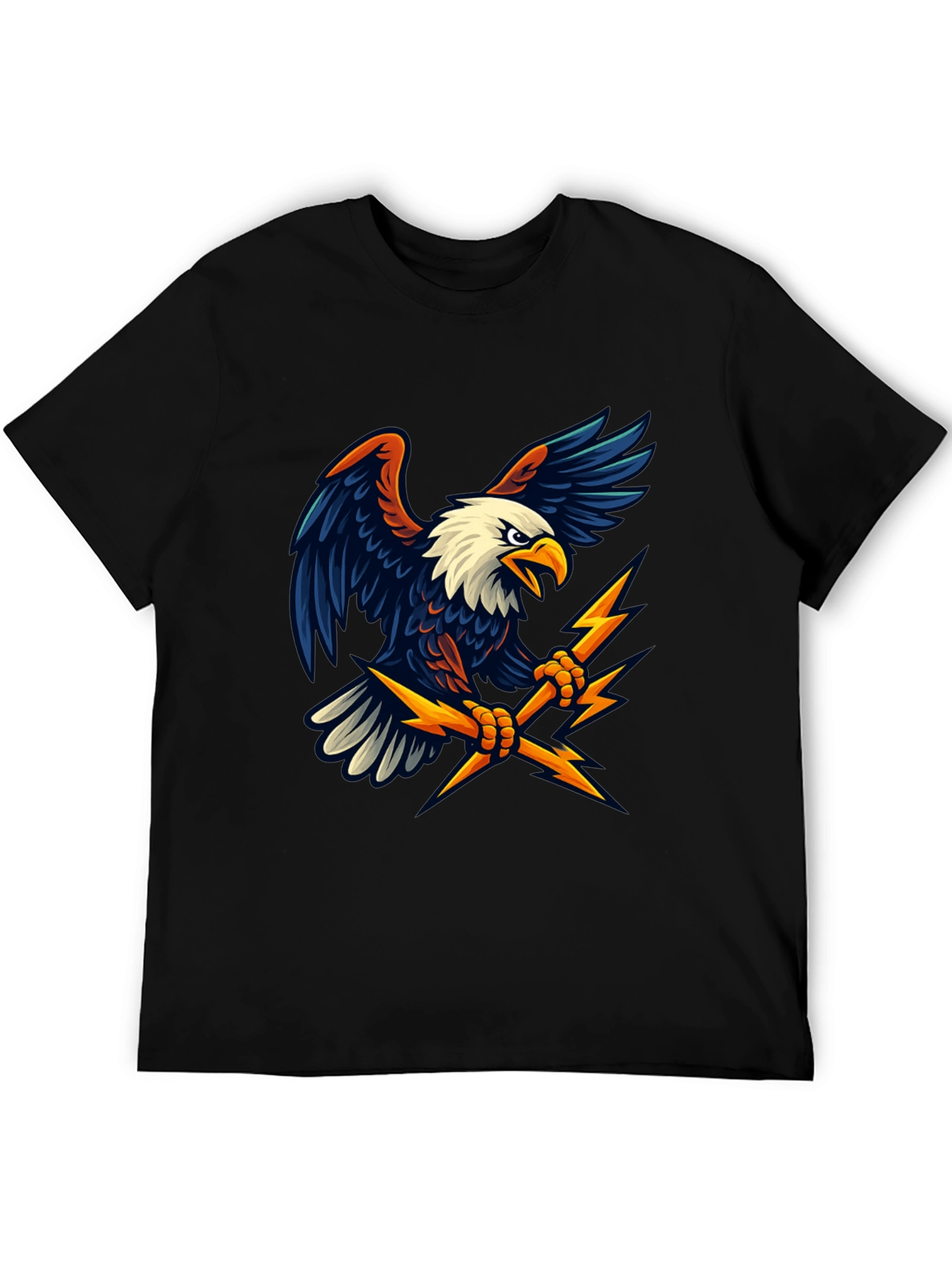 Black Eagle Lightning Bolt Graphic T-Shirt view 5