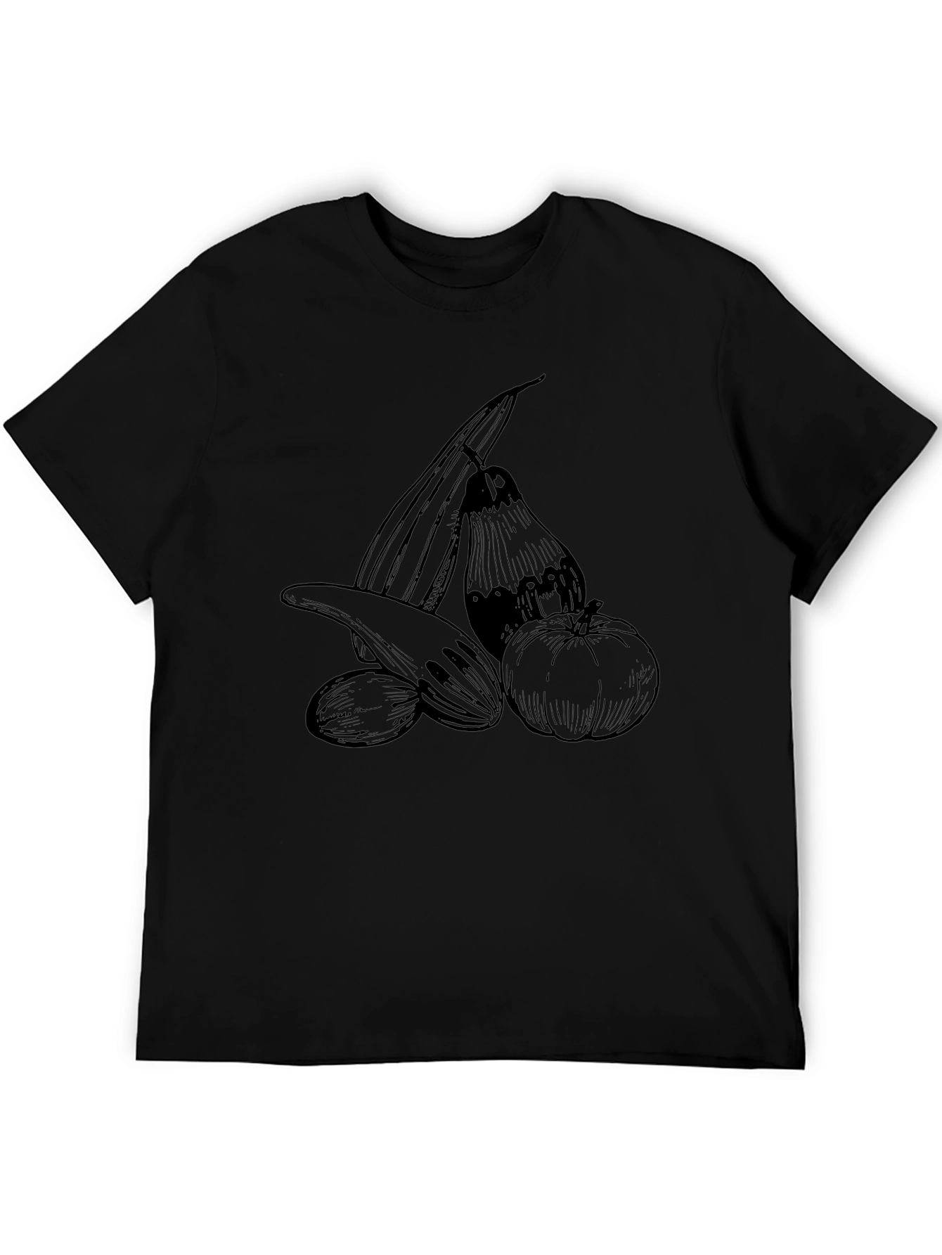 Harvest Vegetables Graphic T-Shirt, Black - 5