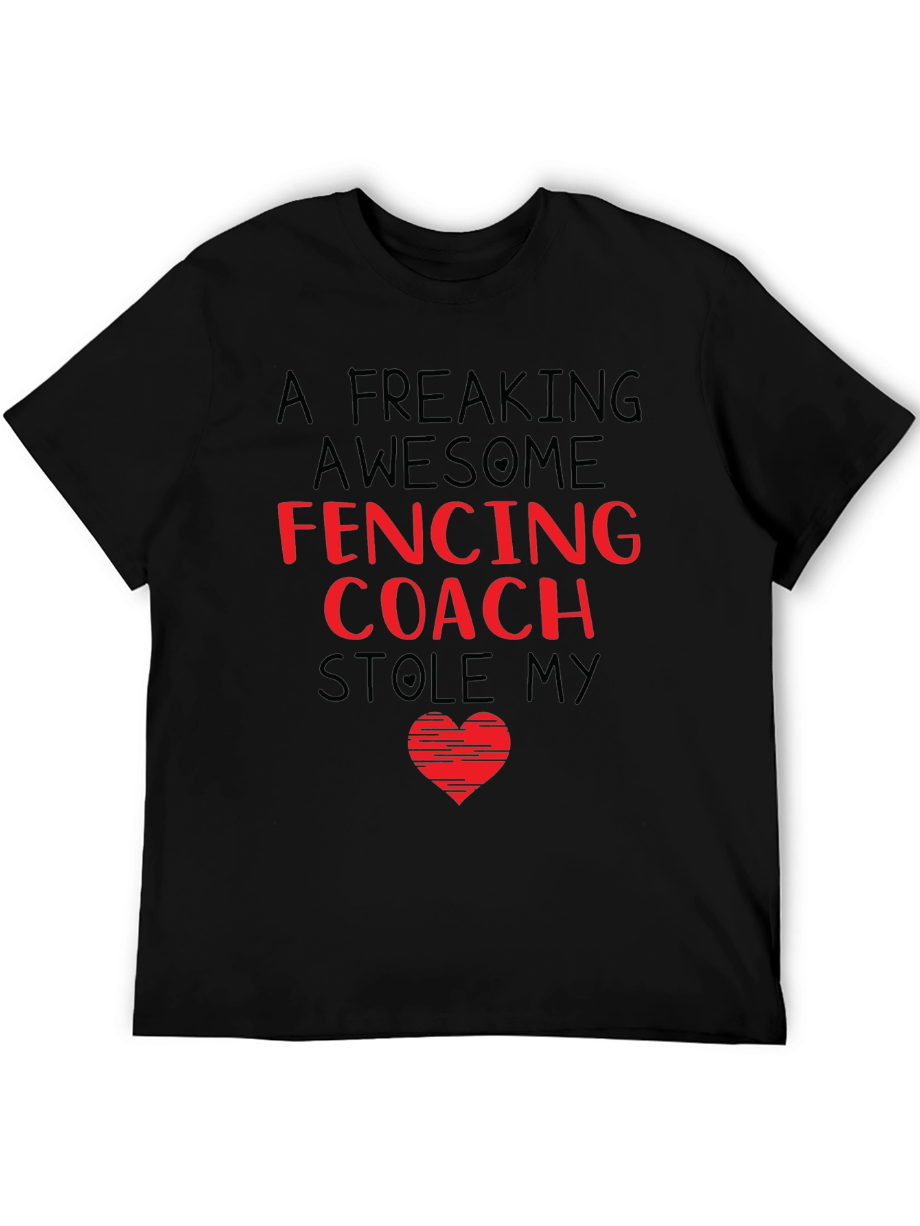 Black Fencing Coach Stole My Heart T-Shirt view 5