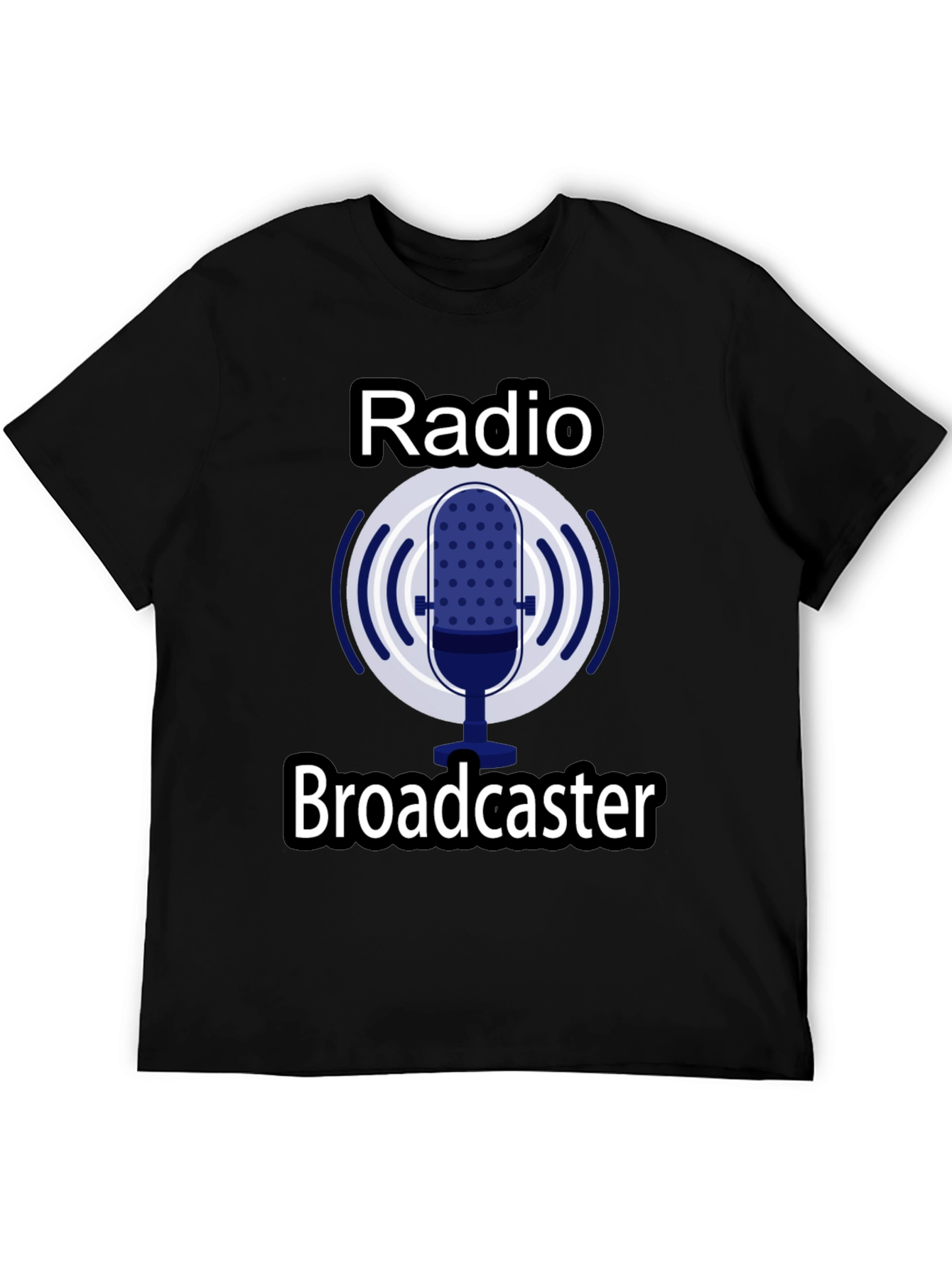 Black Radio Broadcaster Graphic T-Shirt - Black view 5