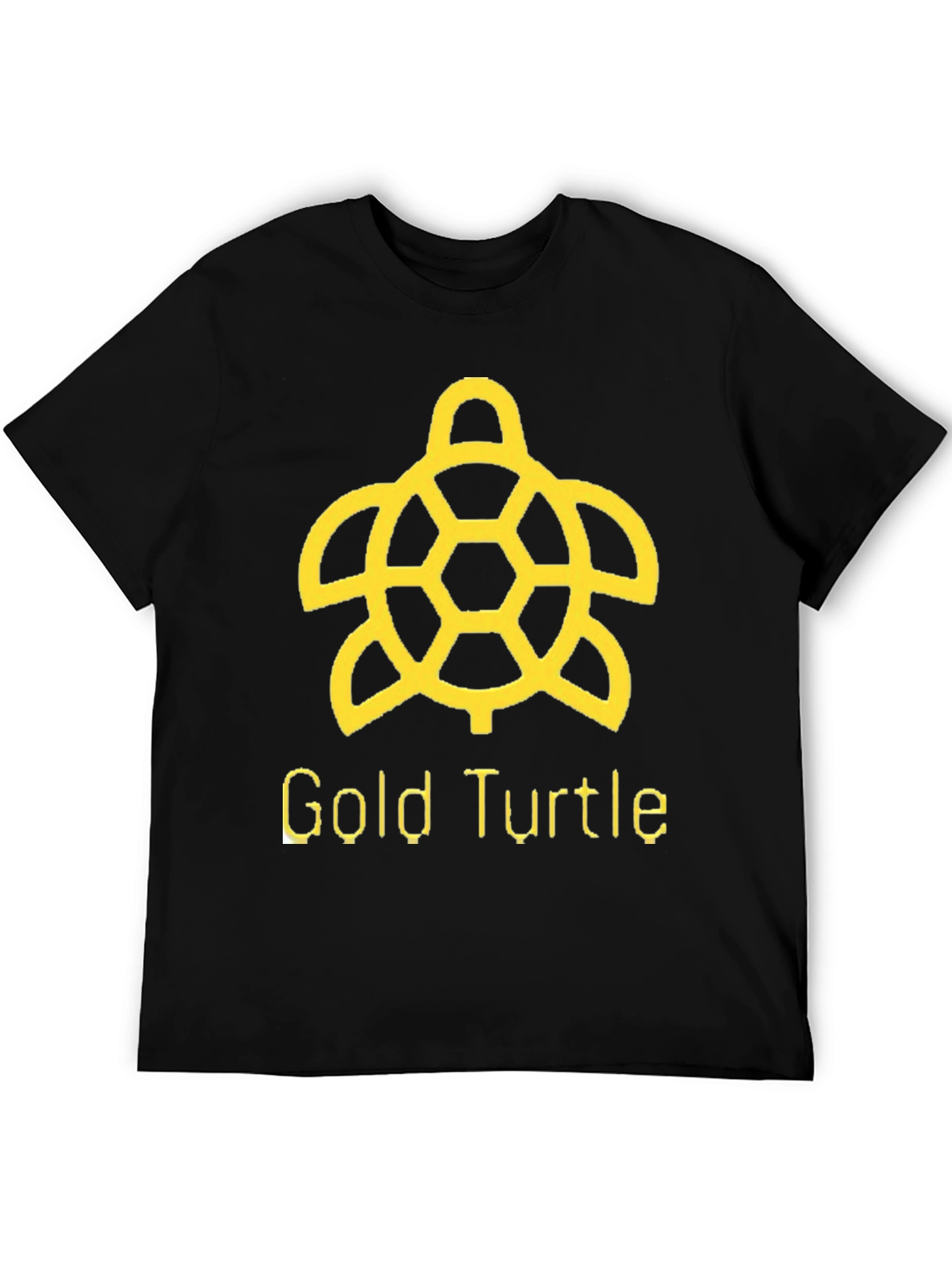 Black Gold Turtle Graphic Tee - Black Cotton T-Shirt view 5