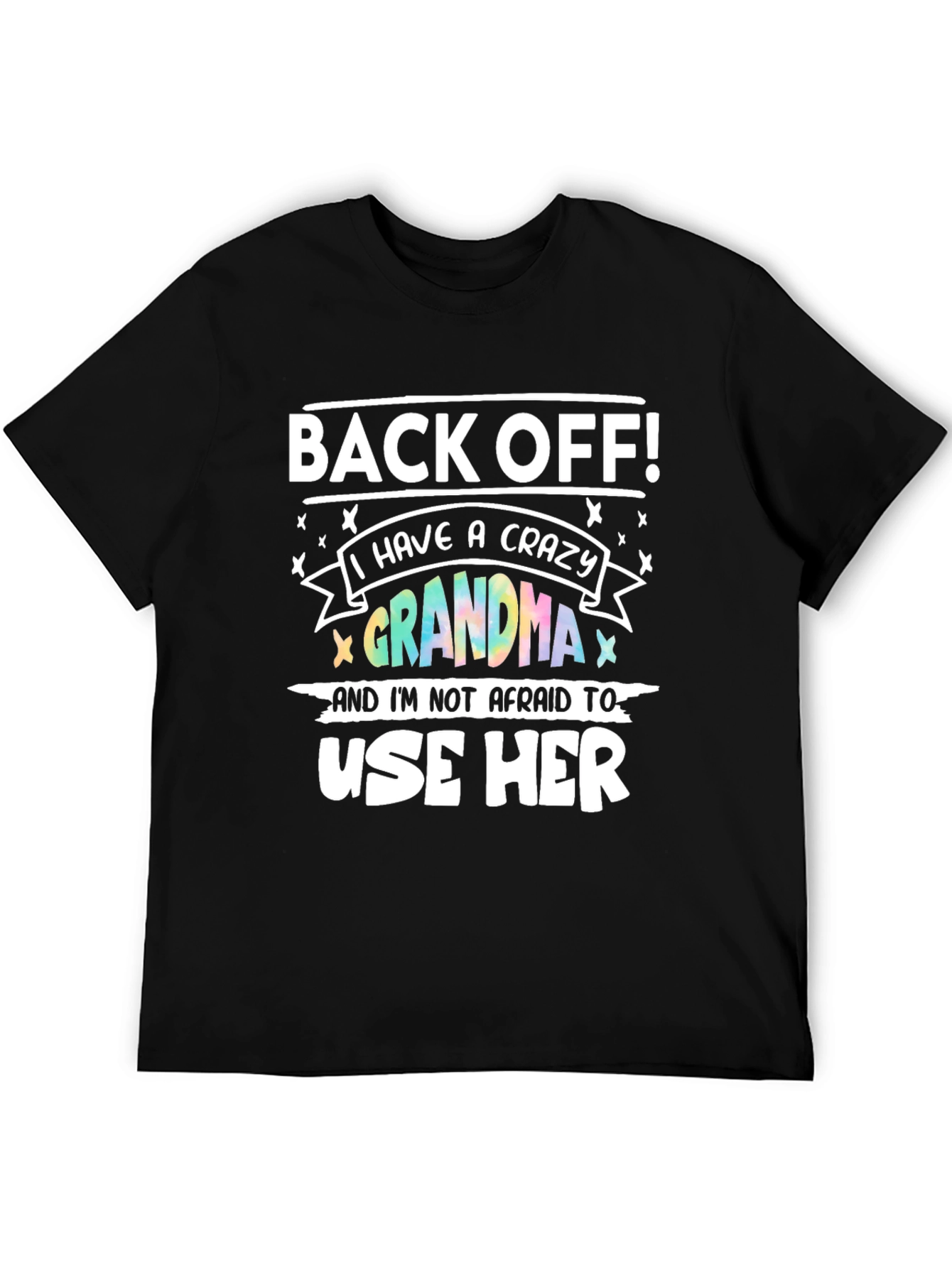 Black Crazy Grandma T-Shirt - Protective Grandchild Apparel view 5