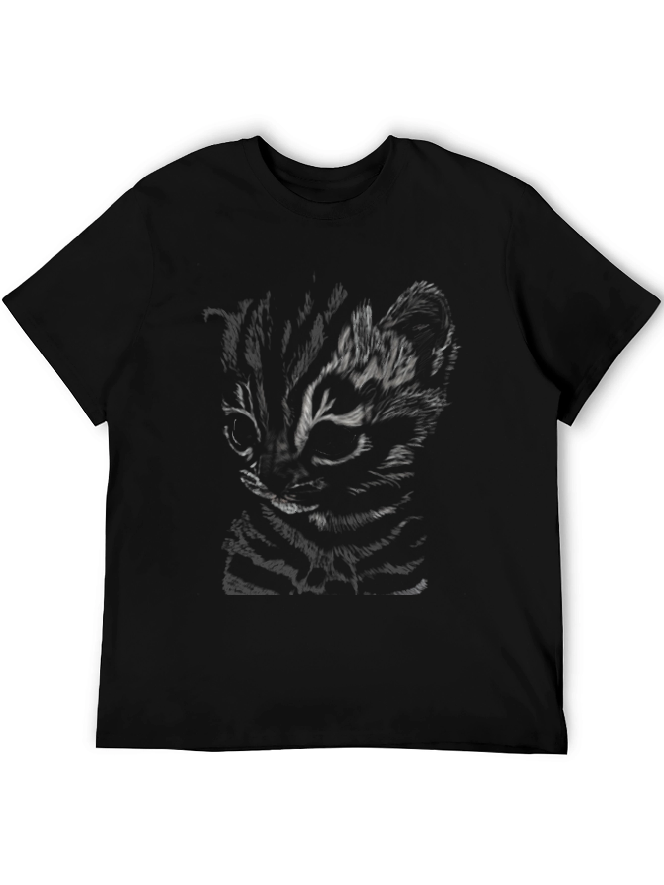 Black Kitten Sketch Graphic Tee - Soft Cotton Blend view 5