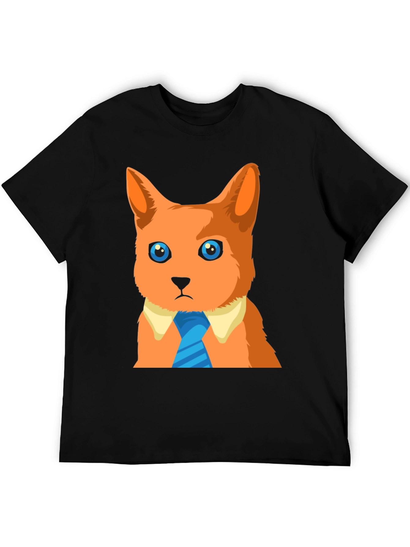 Black Cool Cat in a Tie Graphic T-Shirt view 5