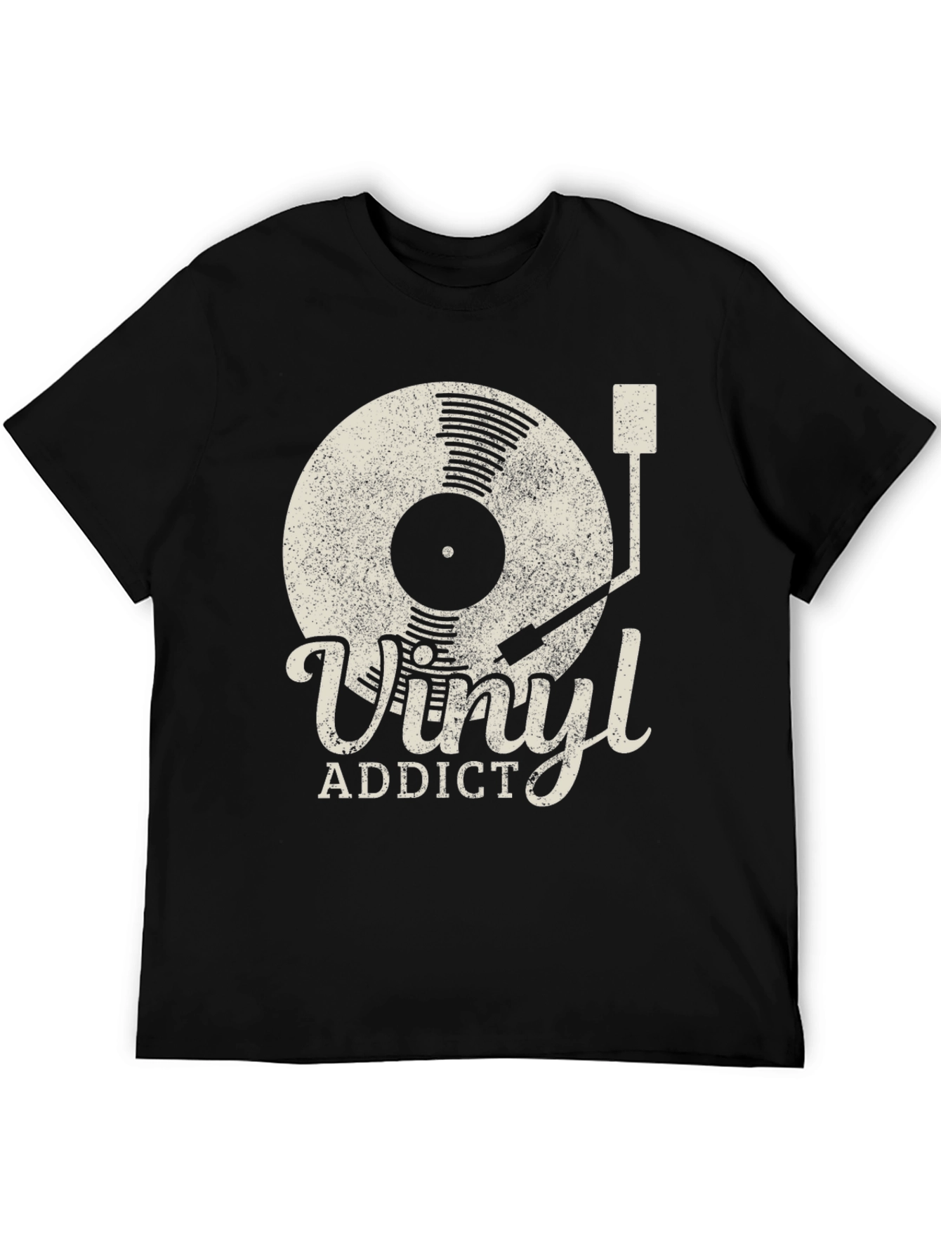 Black Vinyl Addict T-Shirt Retro Style Music Lover Tee view 5