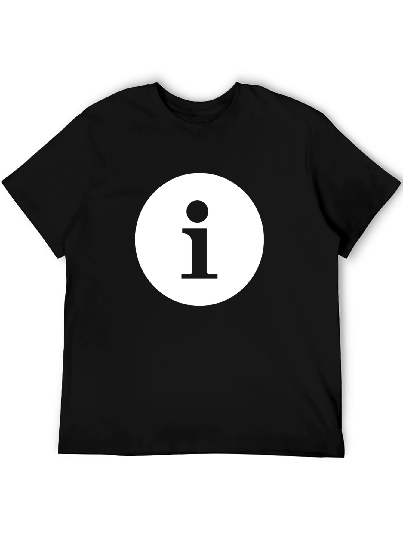Black Info Icon Graphic Black T-Shirt view 5