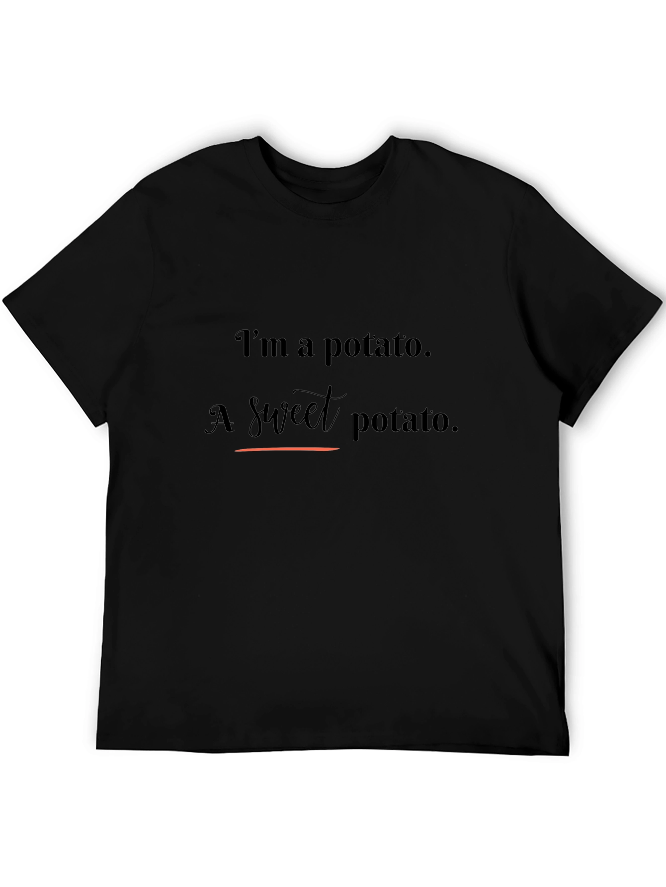 Black Funny Potato T-Shirt - I'm a Sweet Potato Tee view 5