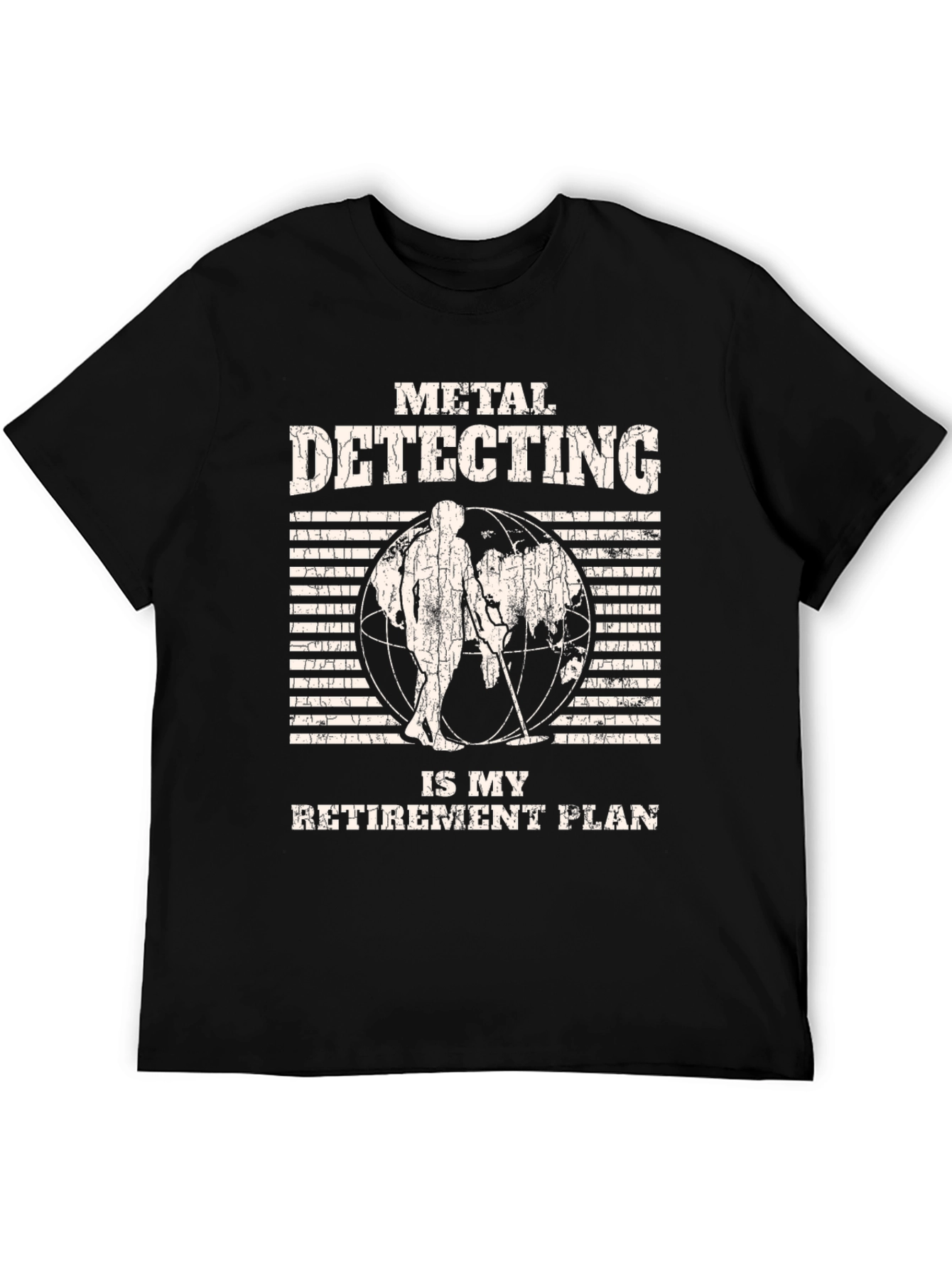 Black Metal Detecting Retirement Plan T-Shirt view 5
