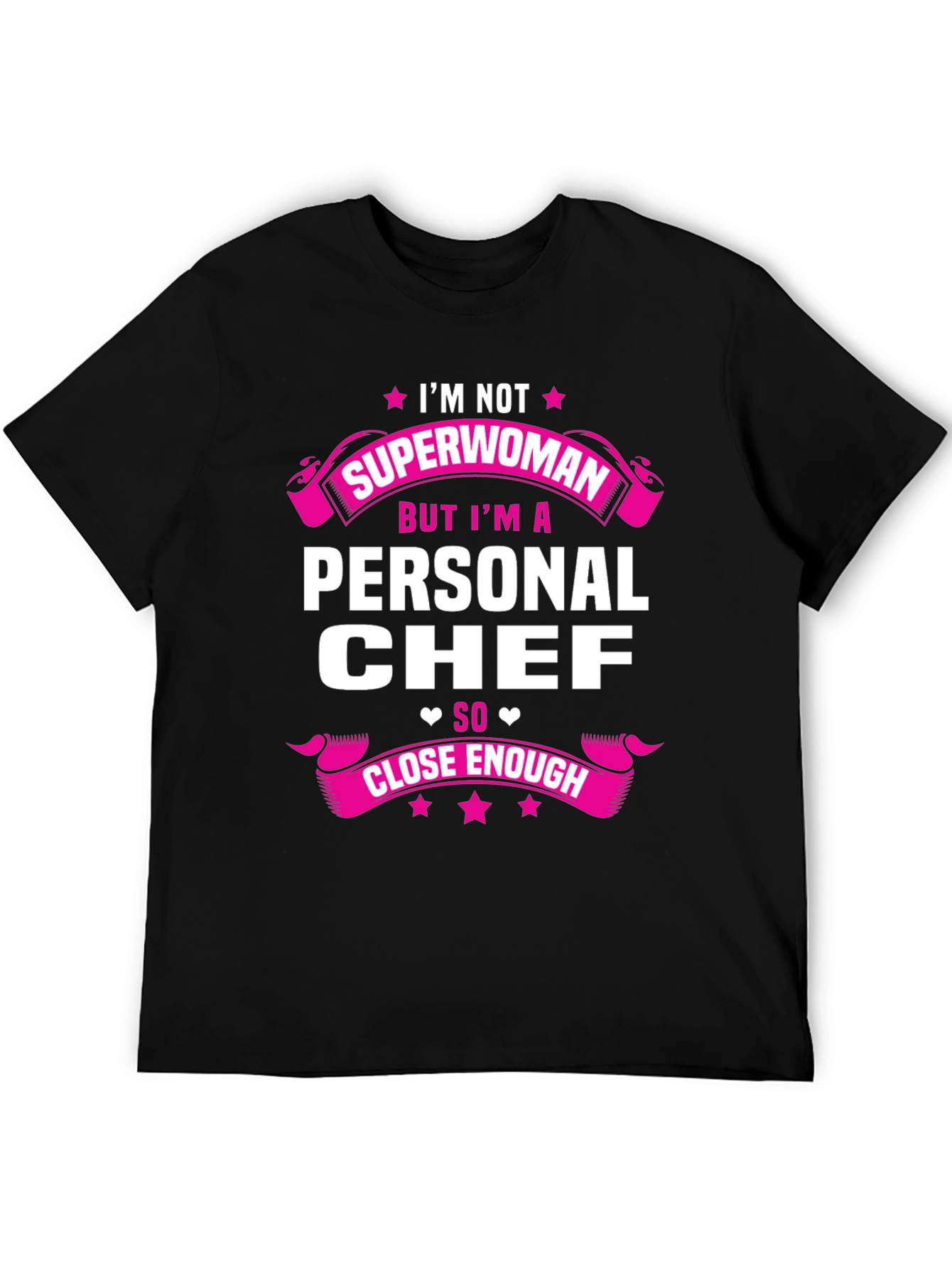 Black Personal Chef T-Shirt - Not Superwoman Funny Tee view 5