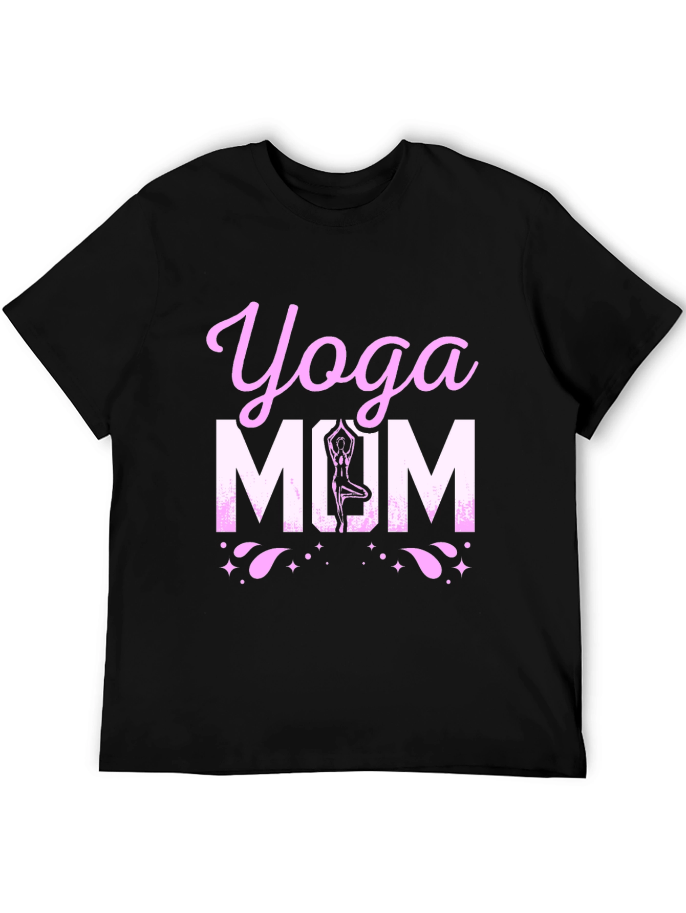 Black Yoga Mom Black Graphic T-Shirt view 5