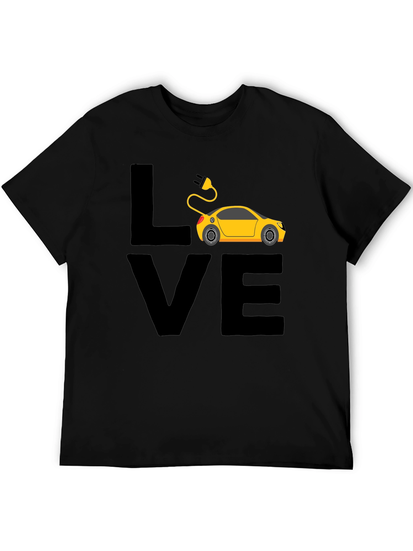 Black Electric Car Lover T-Shirt - Black view 5