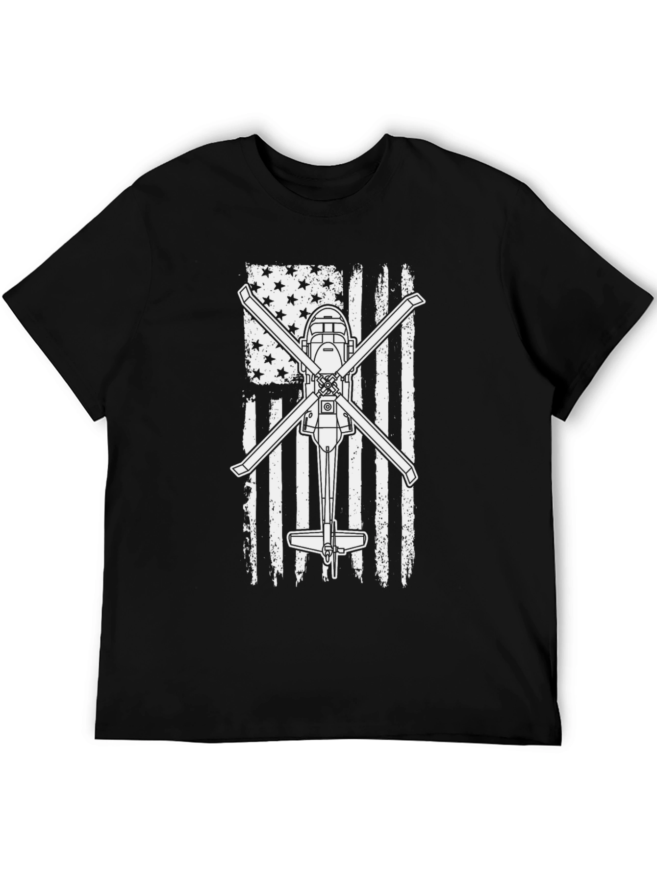 Black Helicopter American Flag Graphic Tee view 5