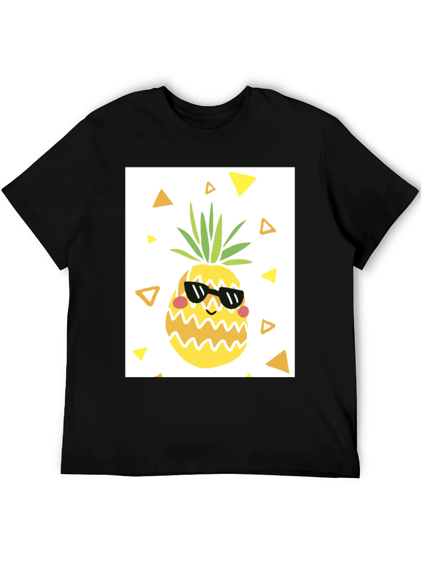 Black Cool Pineapple Graphic T-Shirt - Black Casual Tee view 5