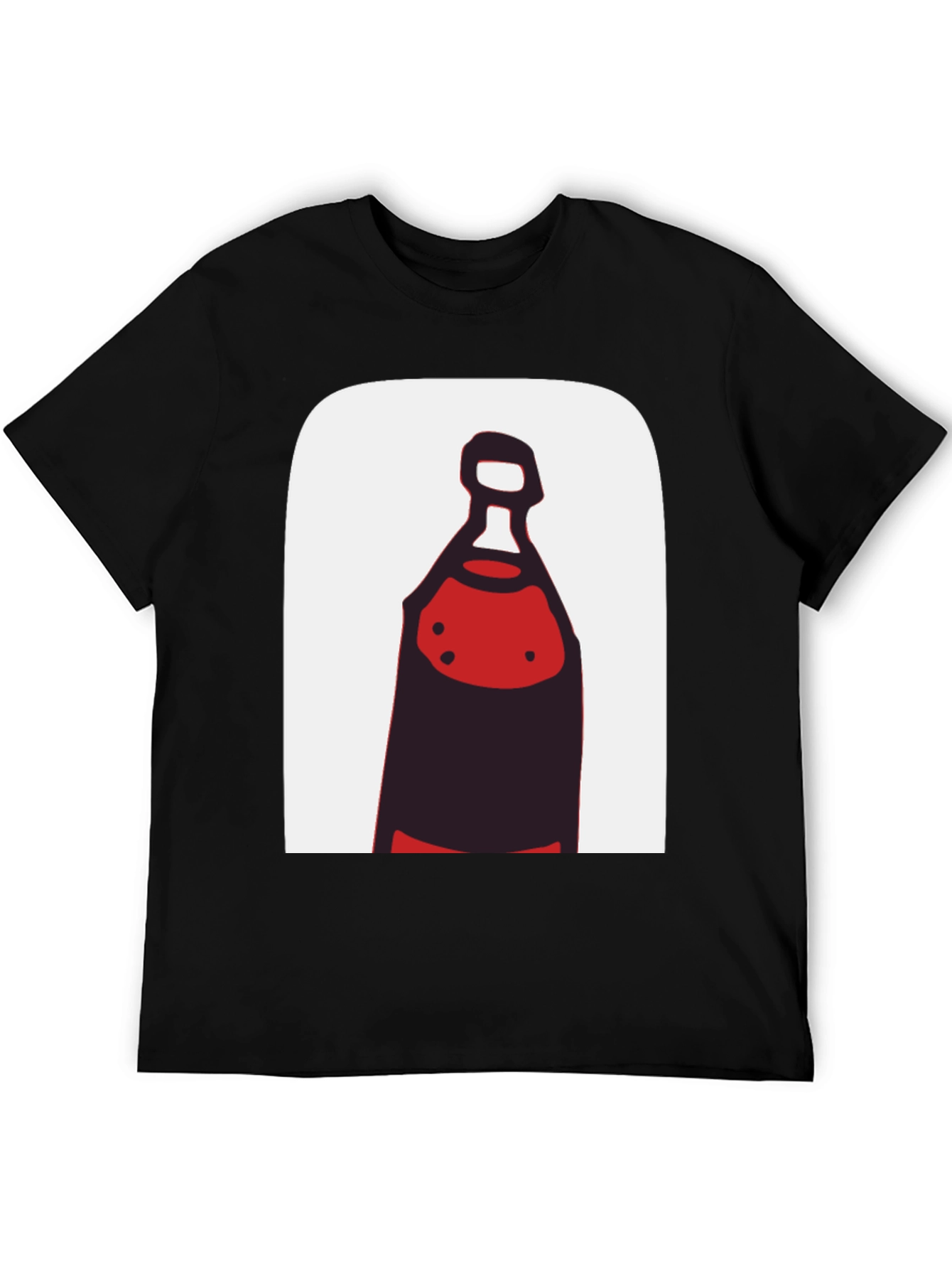 Black Abstract Bottle Graphic Tee - Black Cotton view 5