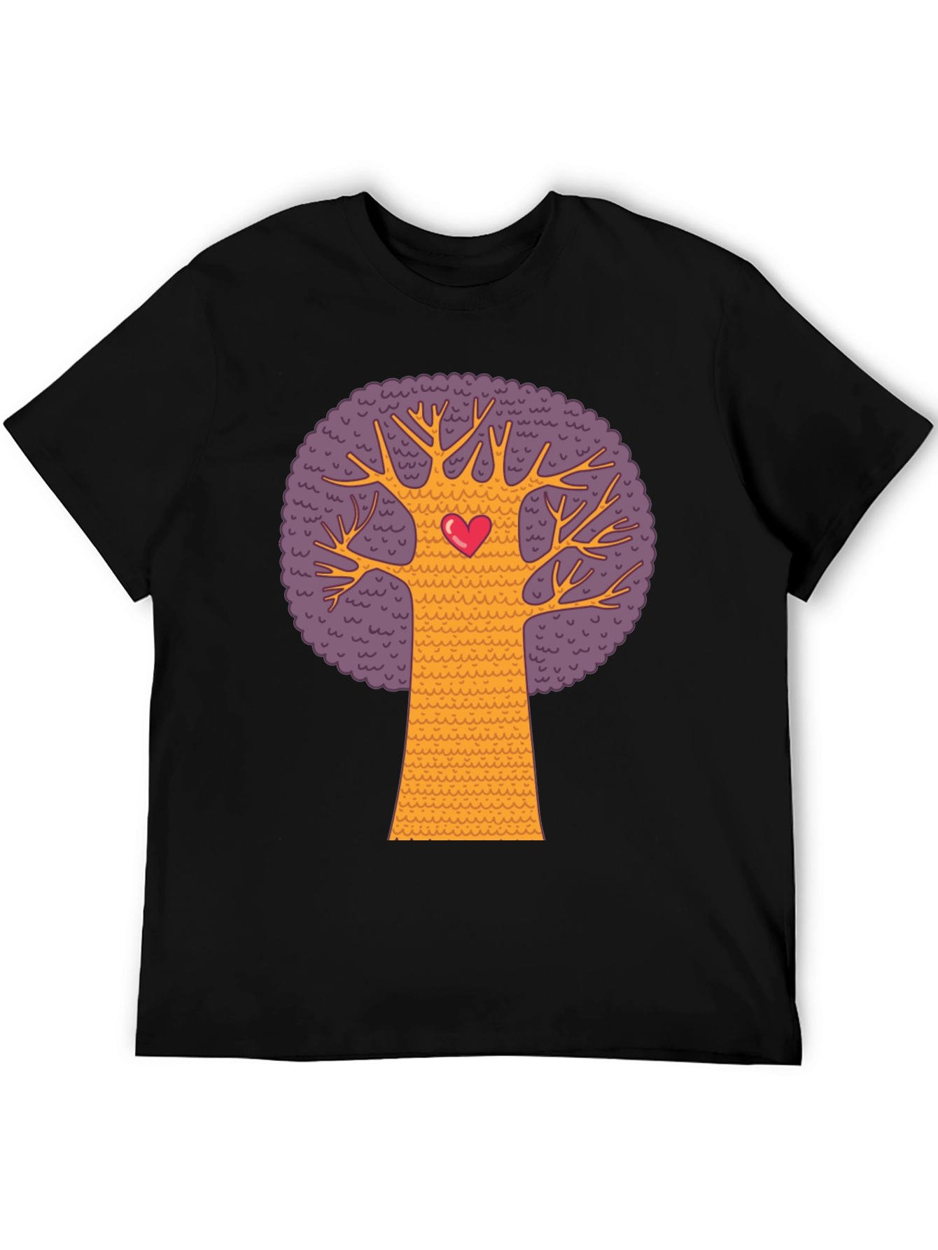Black Heart Tree Graphic Tee - Black Cotton Blend T-Shirt view 5