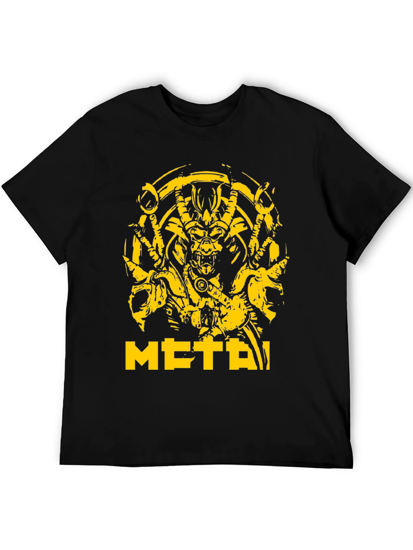 Black Metal Demon Graphic Tee - Black view 5