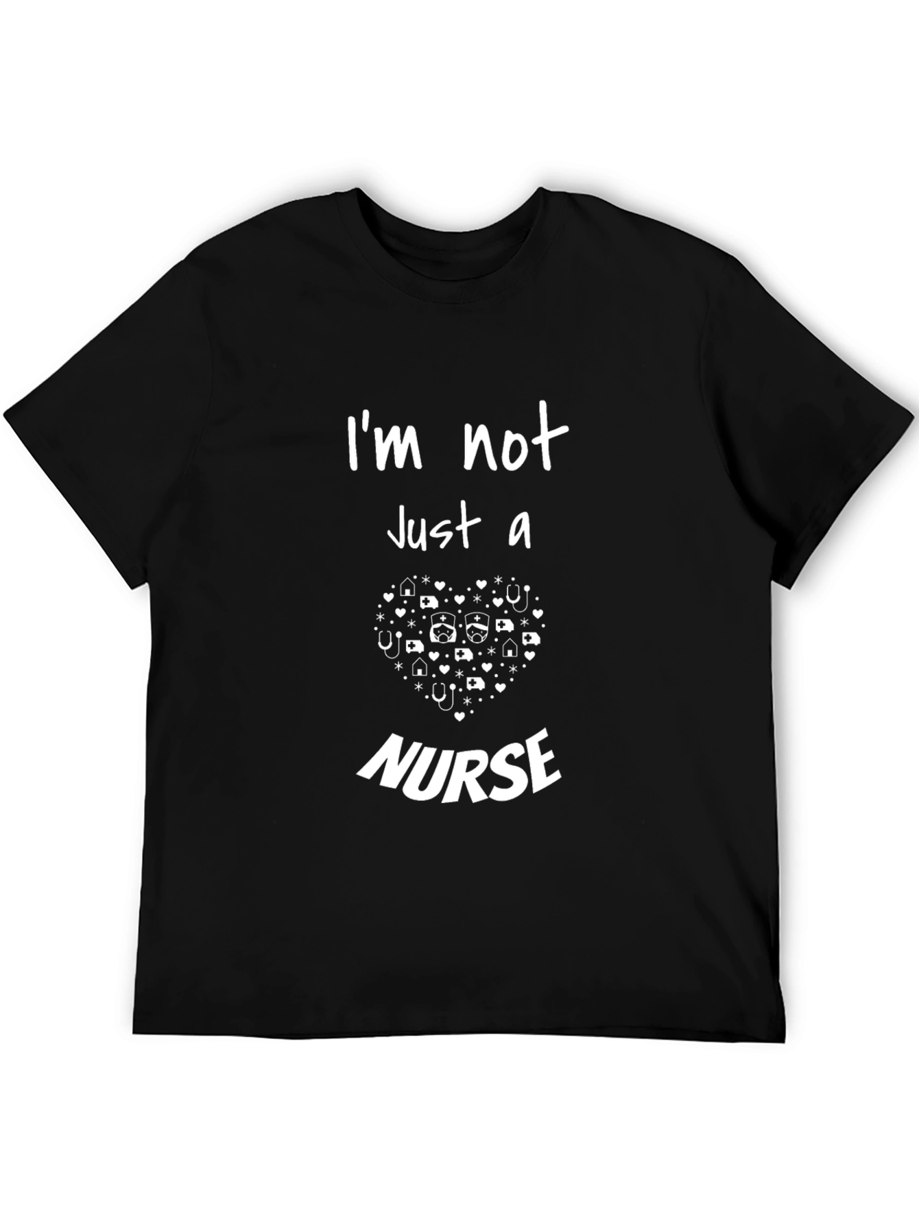 Black Nurse Graphic Tee - I'm Not Just A Nurse T-Shirt view 5