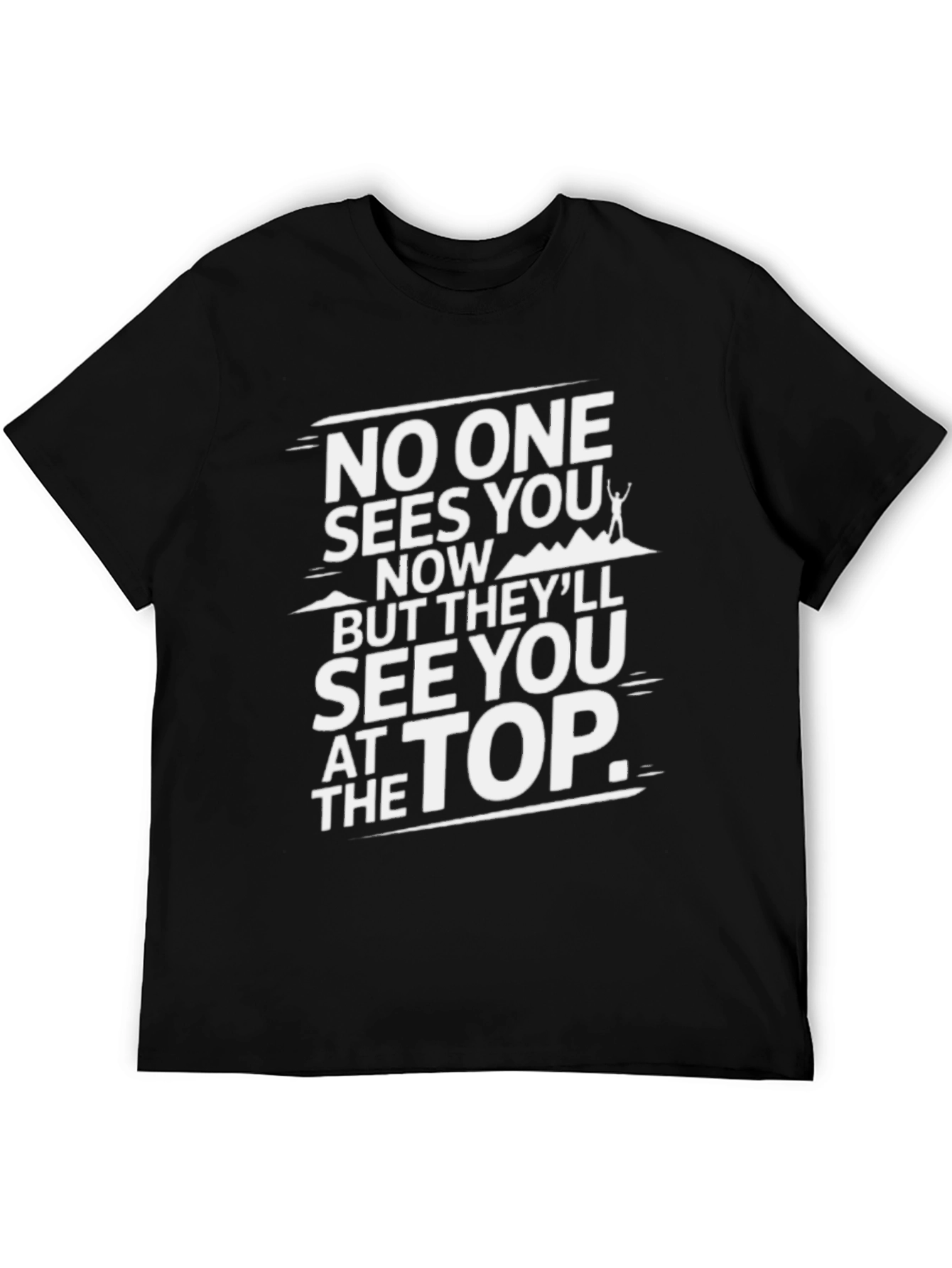 Black Inspirational Climb T-Shirt - Reach the Top view 5