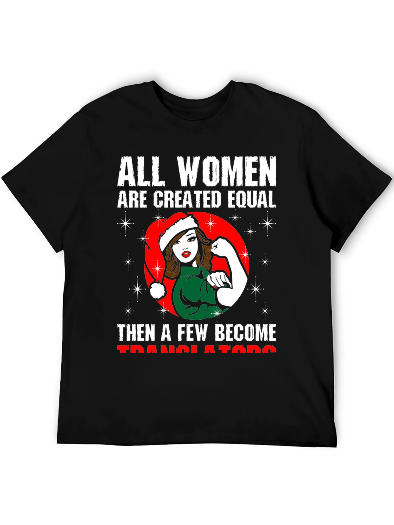 Black All Women Translators Christmas T-Shirt view 5