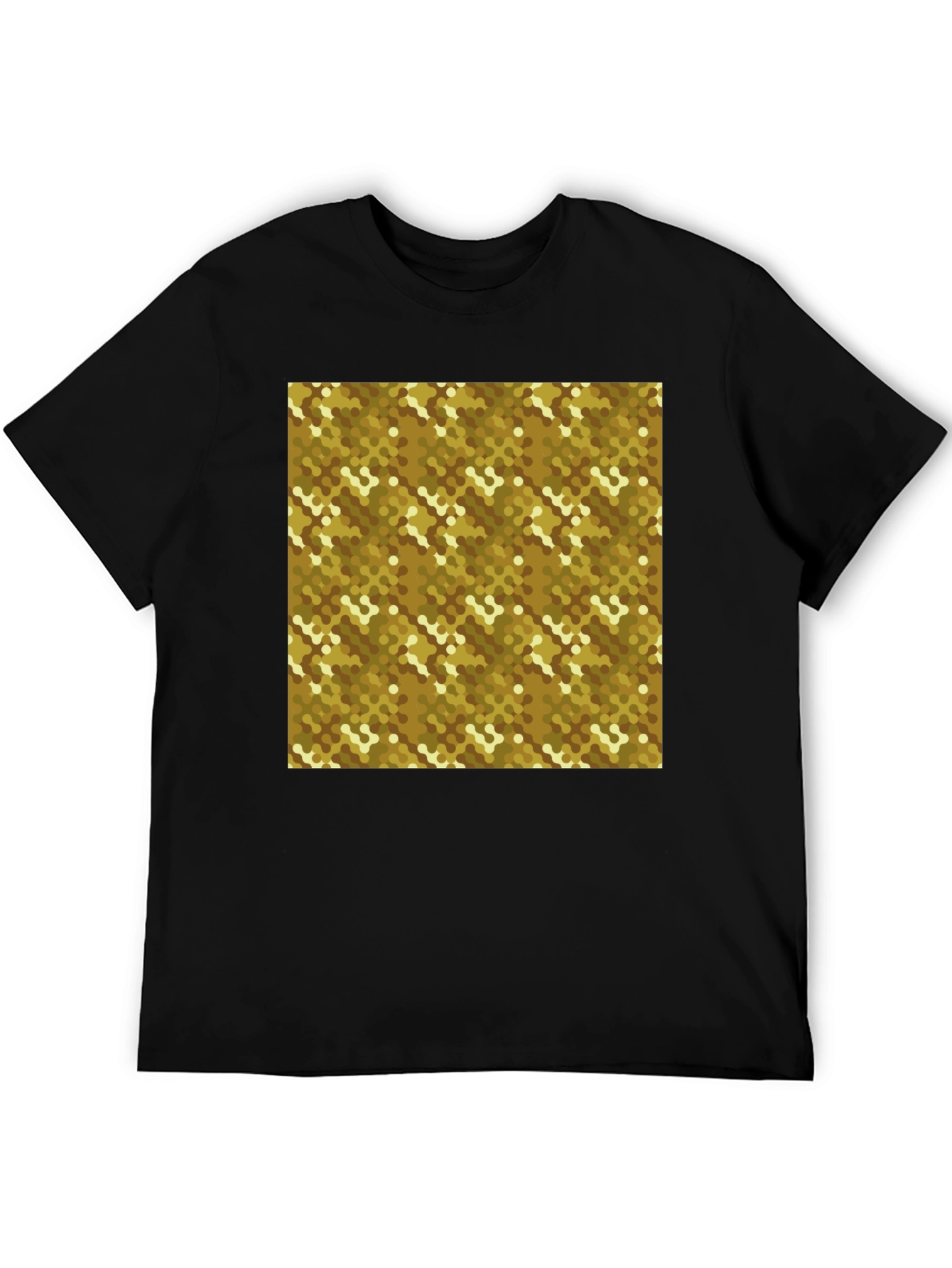 Black Geometric Pattern T-Shirt - Modern Black Tee view 5