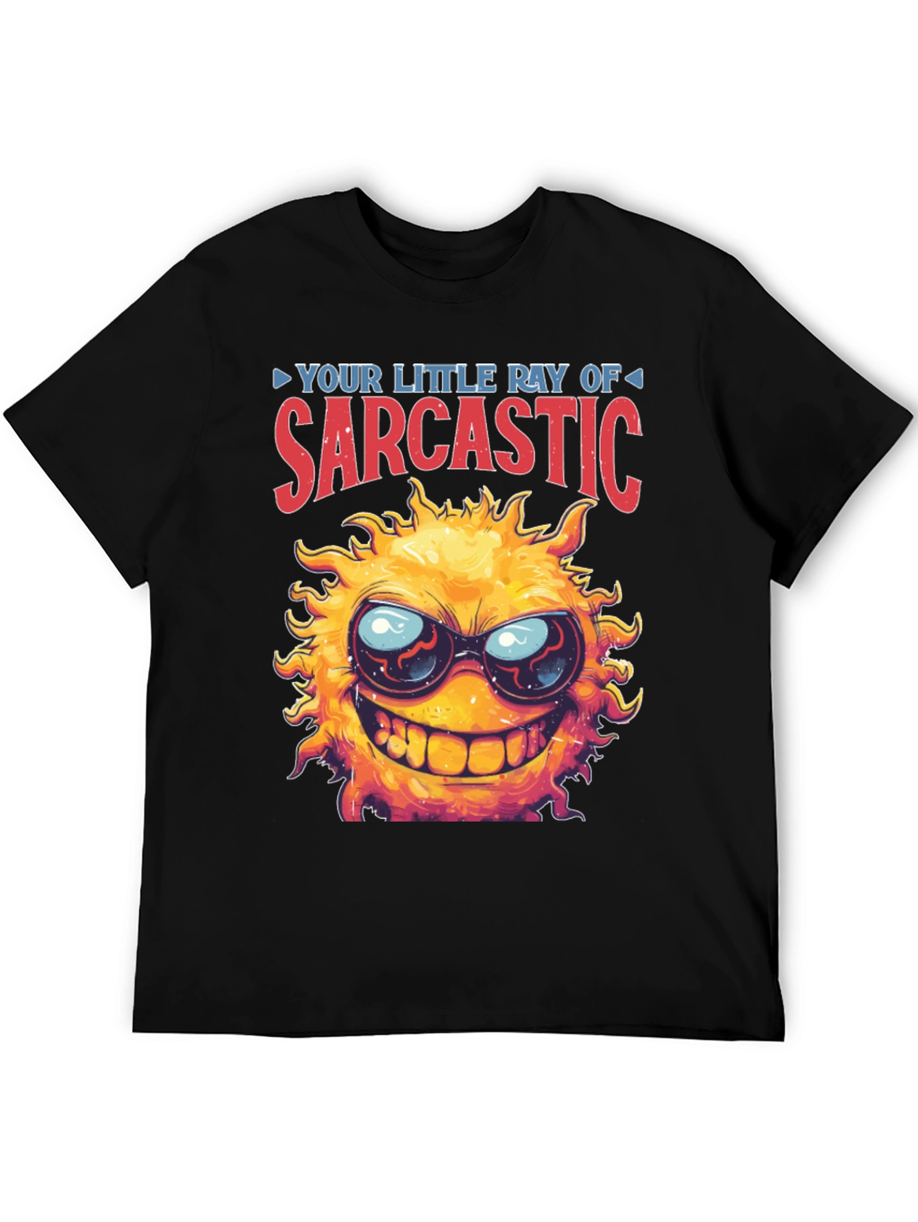 Black Sarcastic Sun Graphic T-Shirt - Black view 5