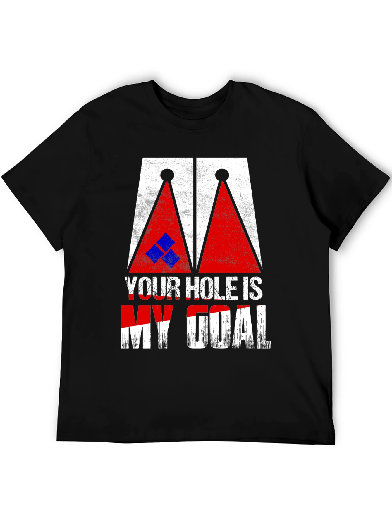 Black Cornhole T-Shirt: Your Hole Is My Goal Tee view 5