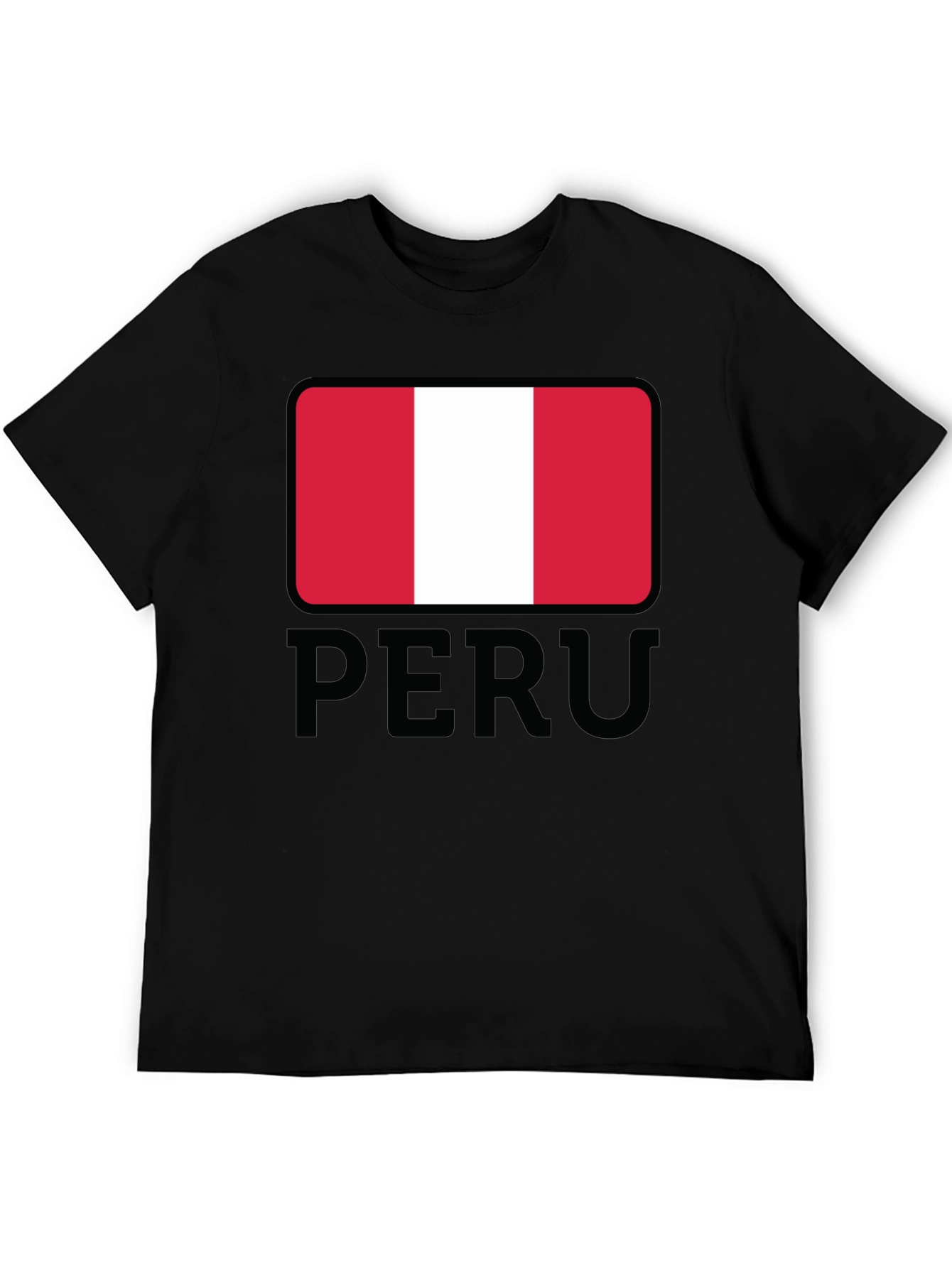 Peru Flag Graphic Tee - Black Cotton T-Shirt - 5
