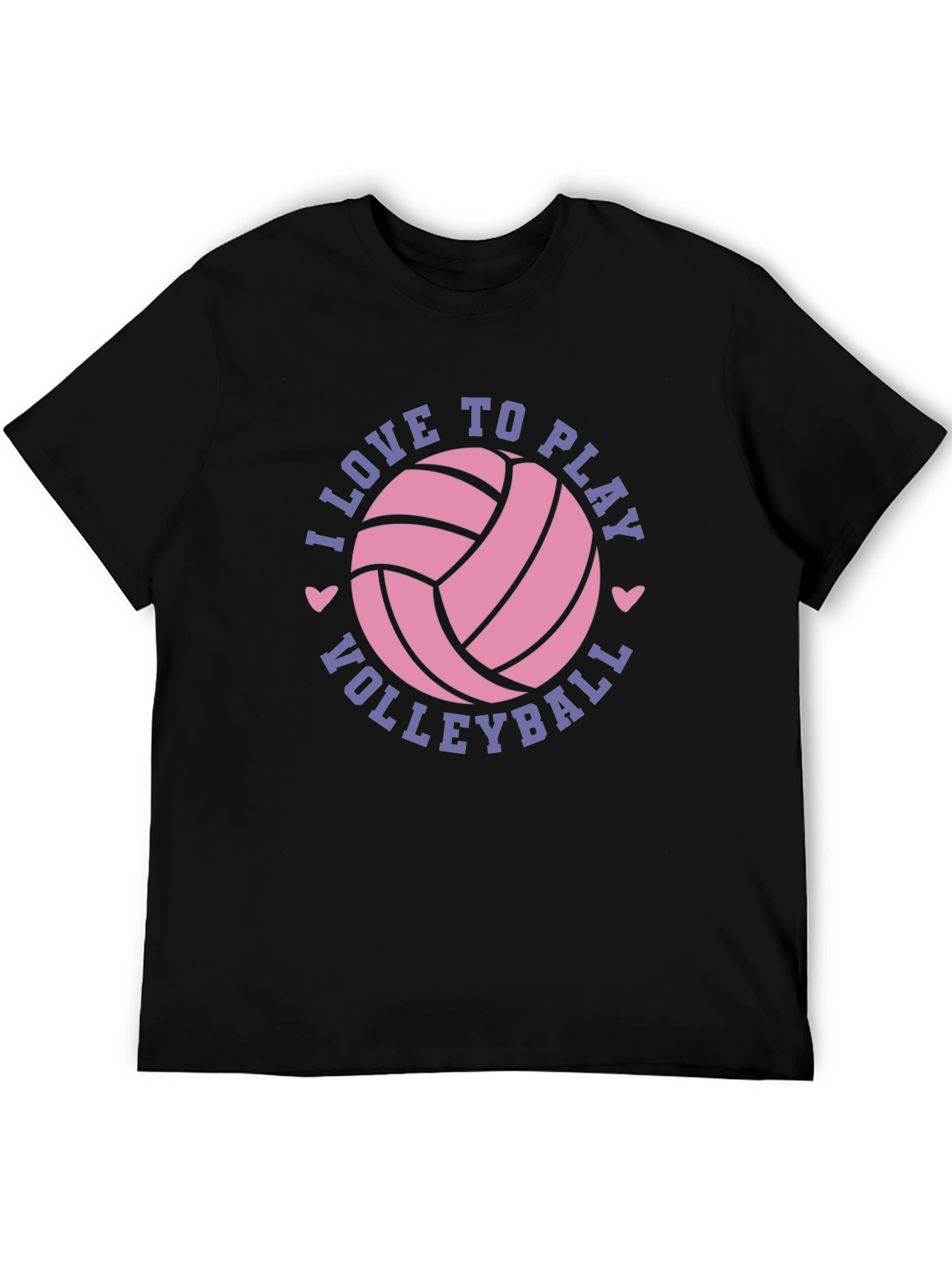 Black I Love to Play Volleyball Graphic Tee Shirt view 5