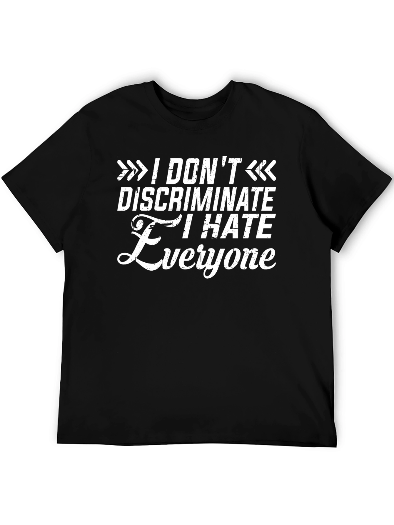 Black I Hate Everyone Black Graphic T-Shirt view 5