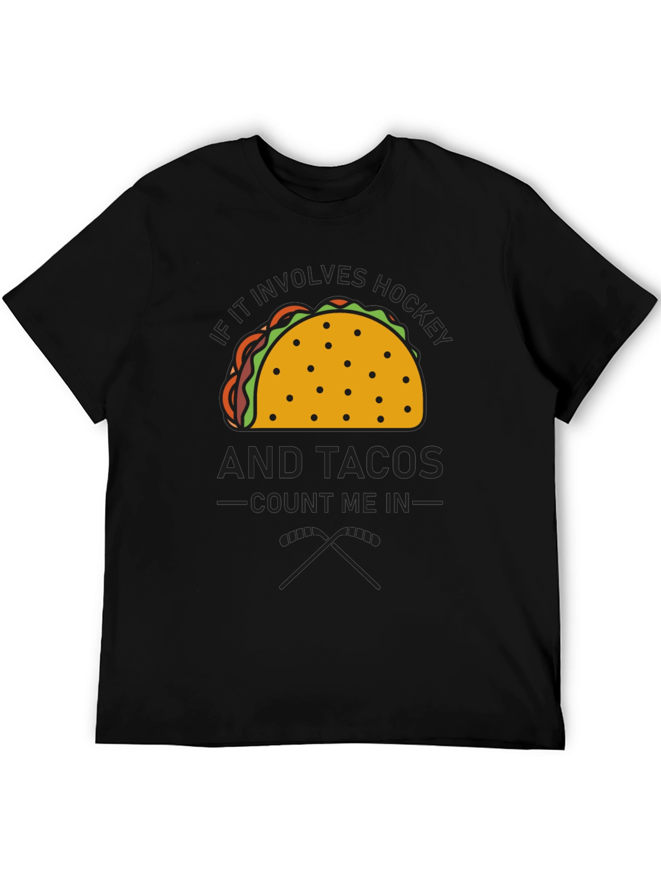 Black Hockey and Tacos Graphic Tee view 5
