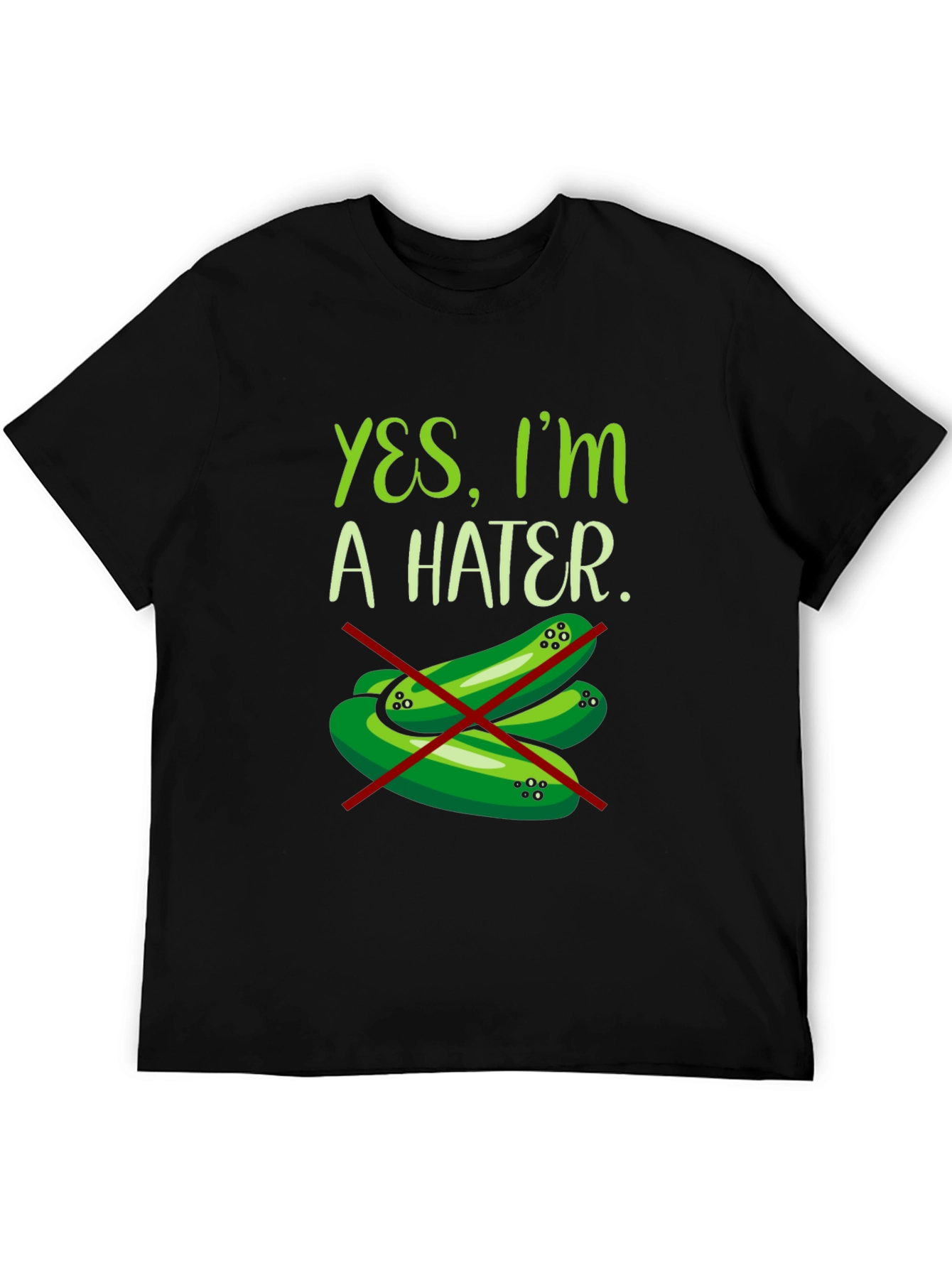 Black Yes, I'm a Hater Pickle T-Shirt view 5
