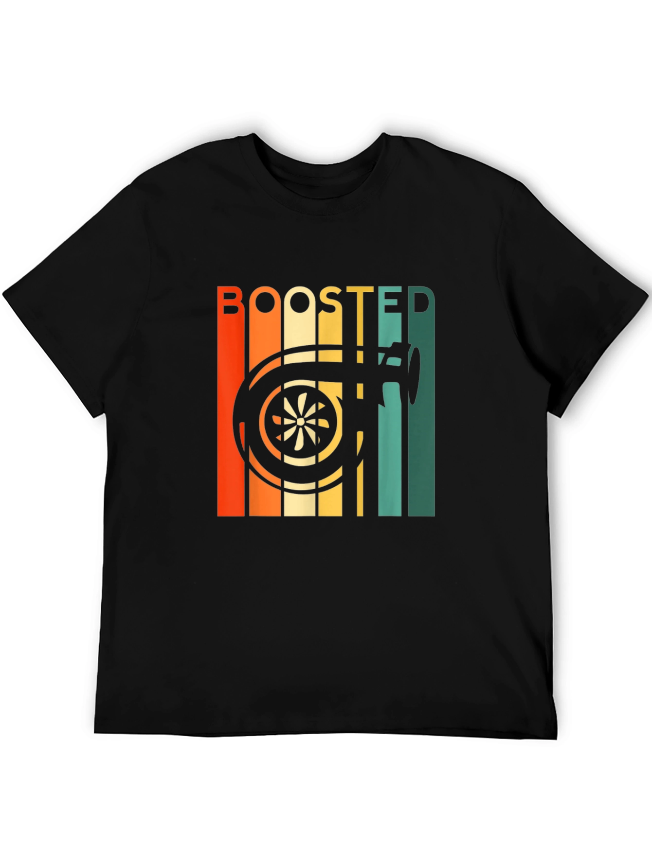 Black Boosted Turbo T-Shirt - Automotive Enthusiast Style view 5