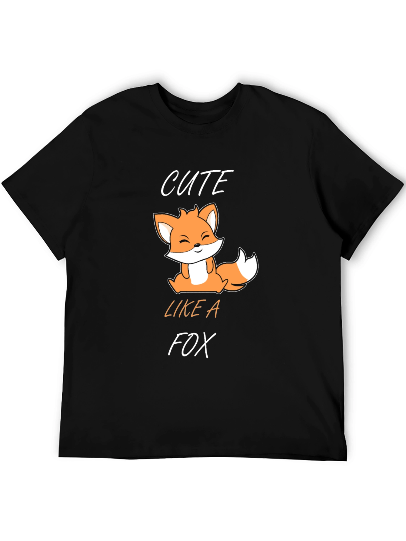 Black Cute Fox Graphic T-Shirt - Black view 5