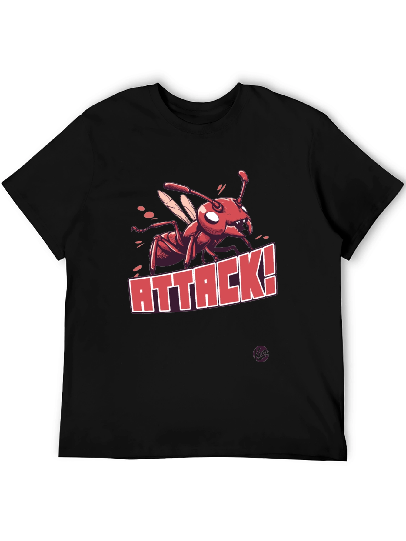 Black Ant Attack Graphic T-Shirt - Men's Black Tee view 5