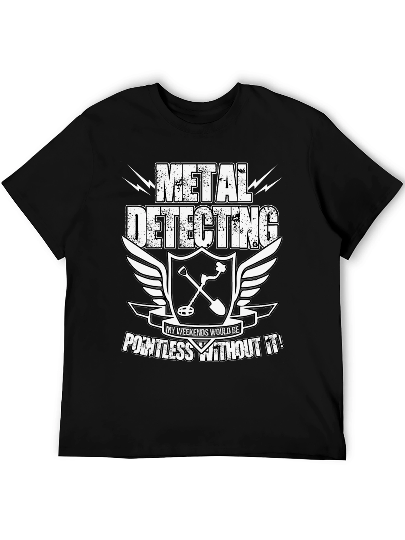 Black Metal Detecting T-Shirt - Pointless Without It! view 5