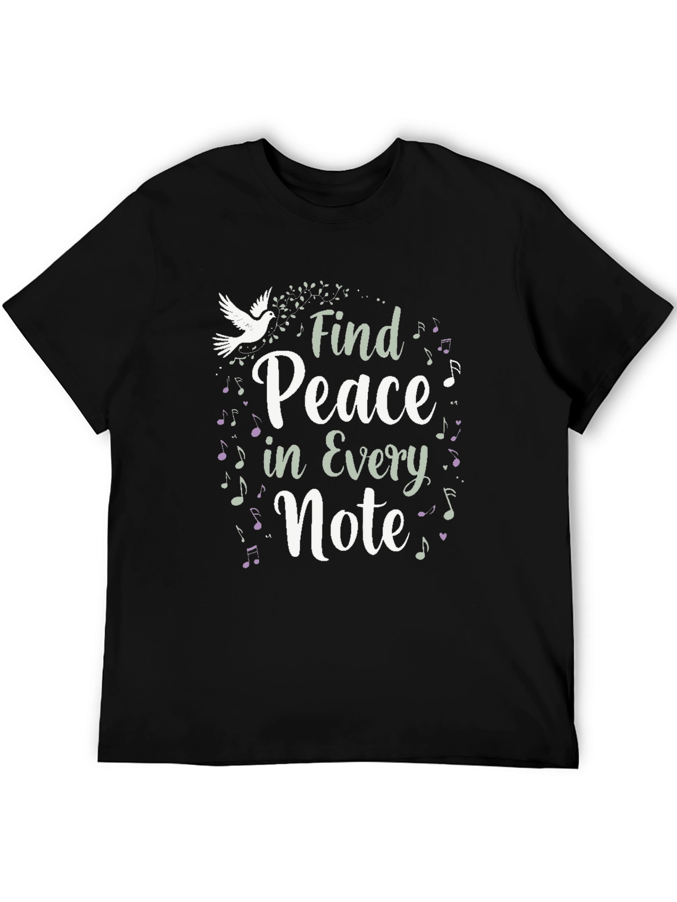 Black Peace in Every Note Dove T-Shirt view 5
