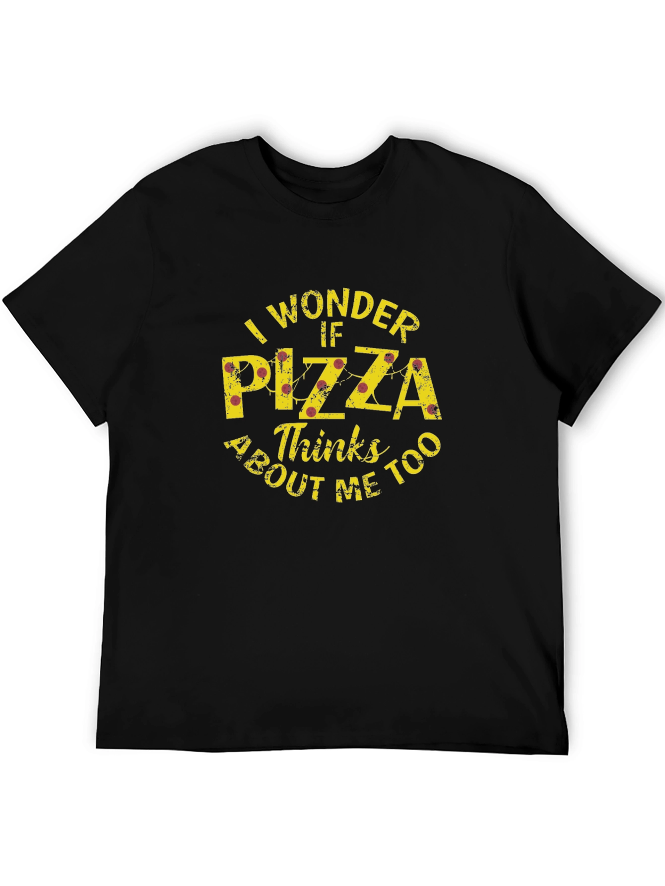 Black Funny Pizza Lover Graphic T-Shirt view 5