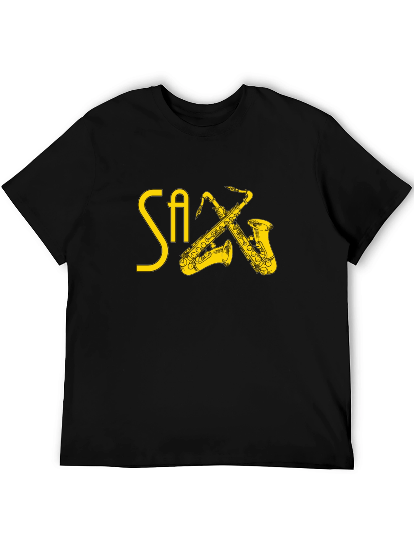 Black Saxophone Graphic Print T-Shirt view 5