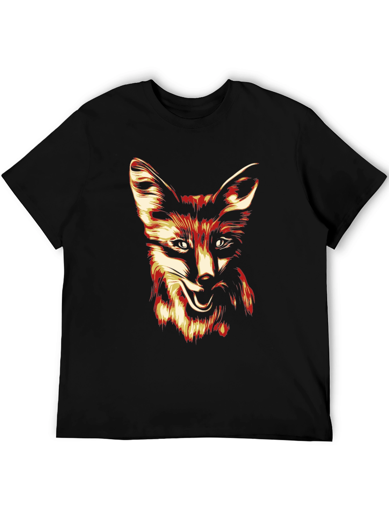 Black Fox Graphic Print Tee - Stylish Men's Black T-Shirt view 5
