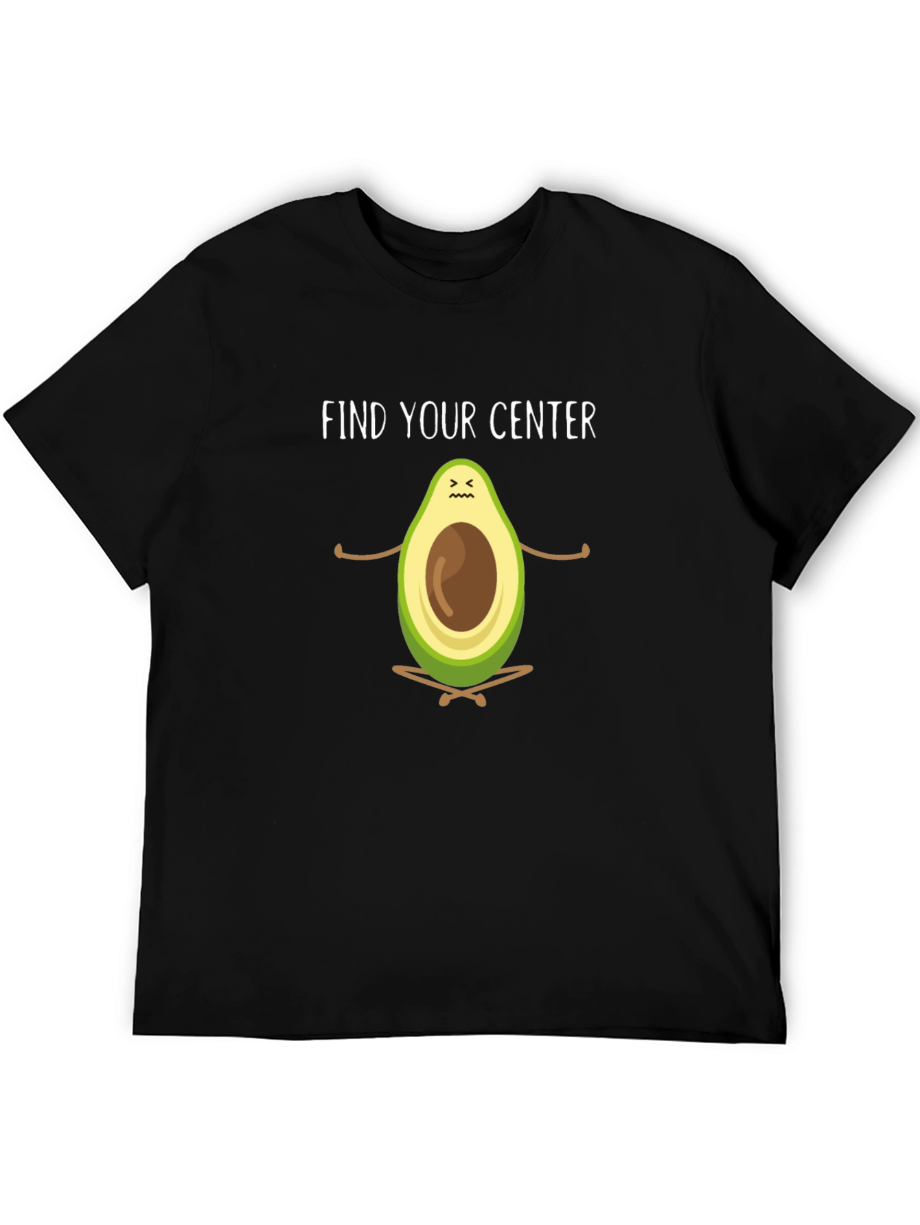 Black Find Your Center Avocado Meditation T-Shirt view 5