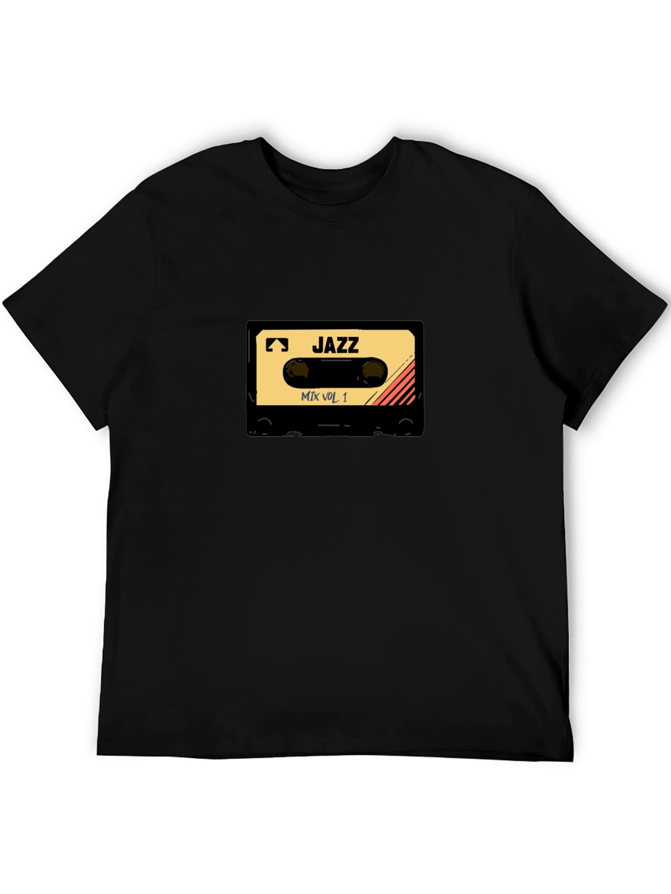 Black Jazz Mix Vol. 1 Cassette Tape Graphic T-Shirt view 5