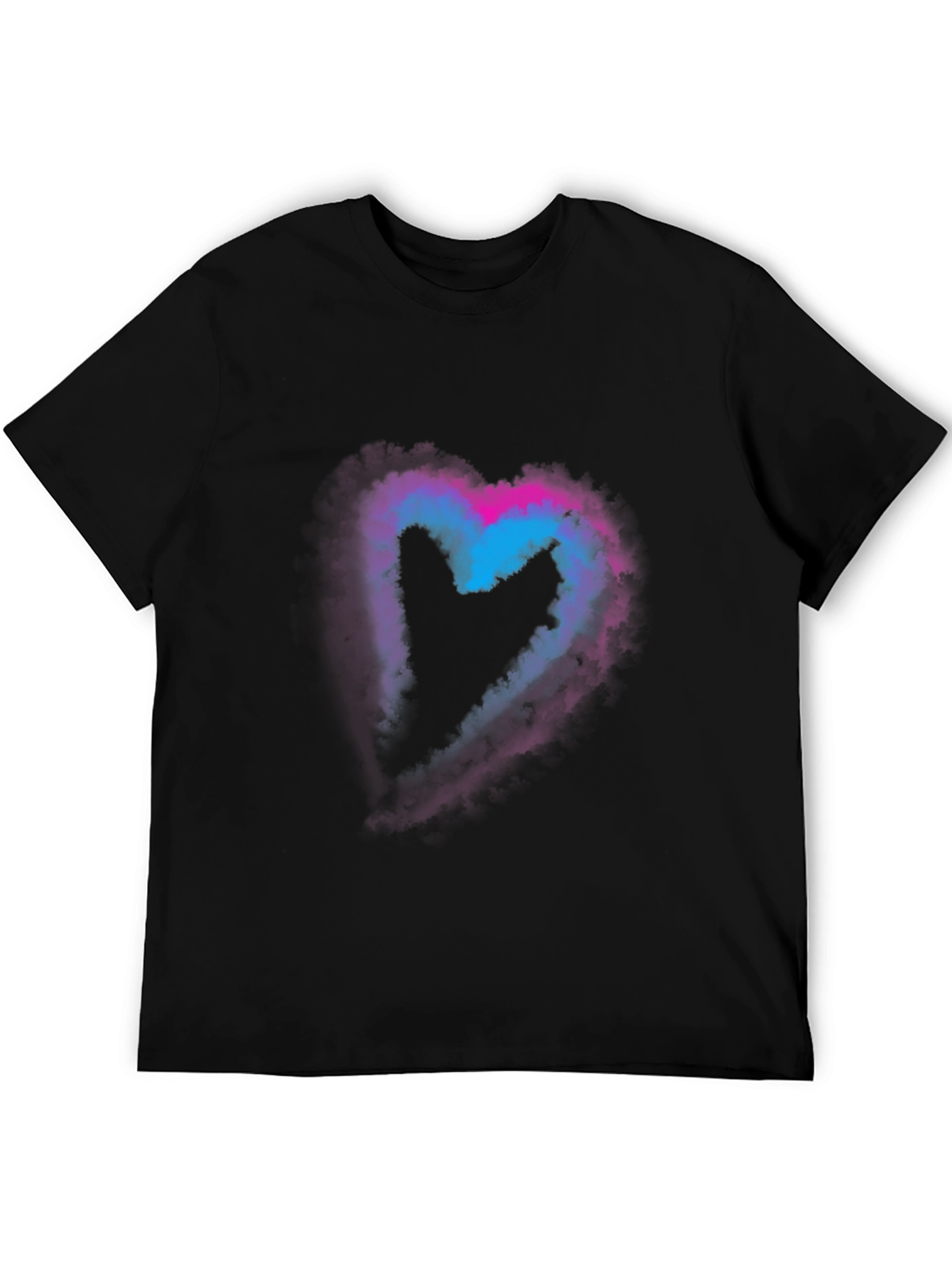 Black Heart Nebula Graphic Print Black T-Shirt view 5