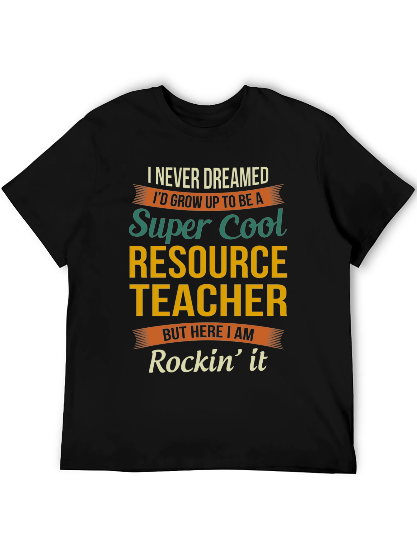 Black Super Cool Resource Teacher T-Shirt view 5