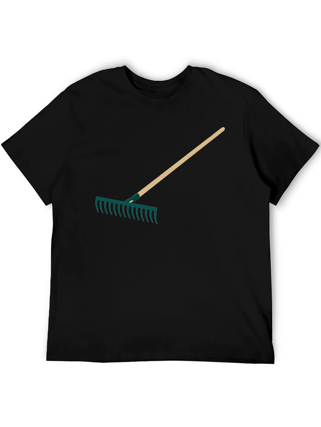 Black Rake Graphic Tee - Gardening Enthusiast Apparel view 5