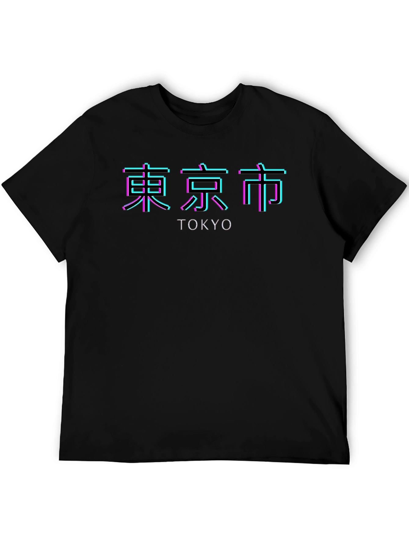 Black Tokyo Neon Graphic Black T-Shirt view 5