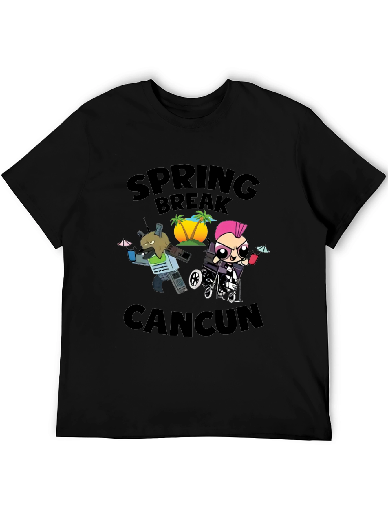 Black Spring Break Cancun Graphic Tee view 5