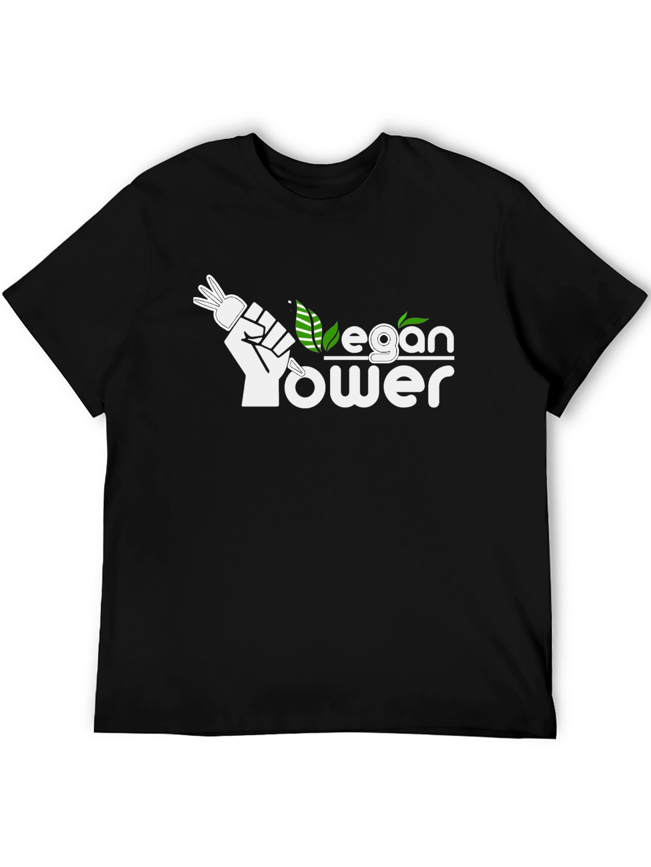 Black Vegan Power Black T-Shirt view 5