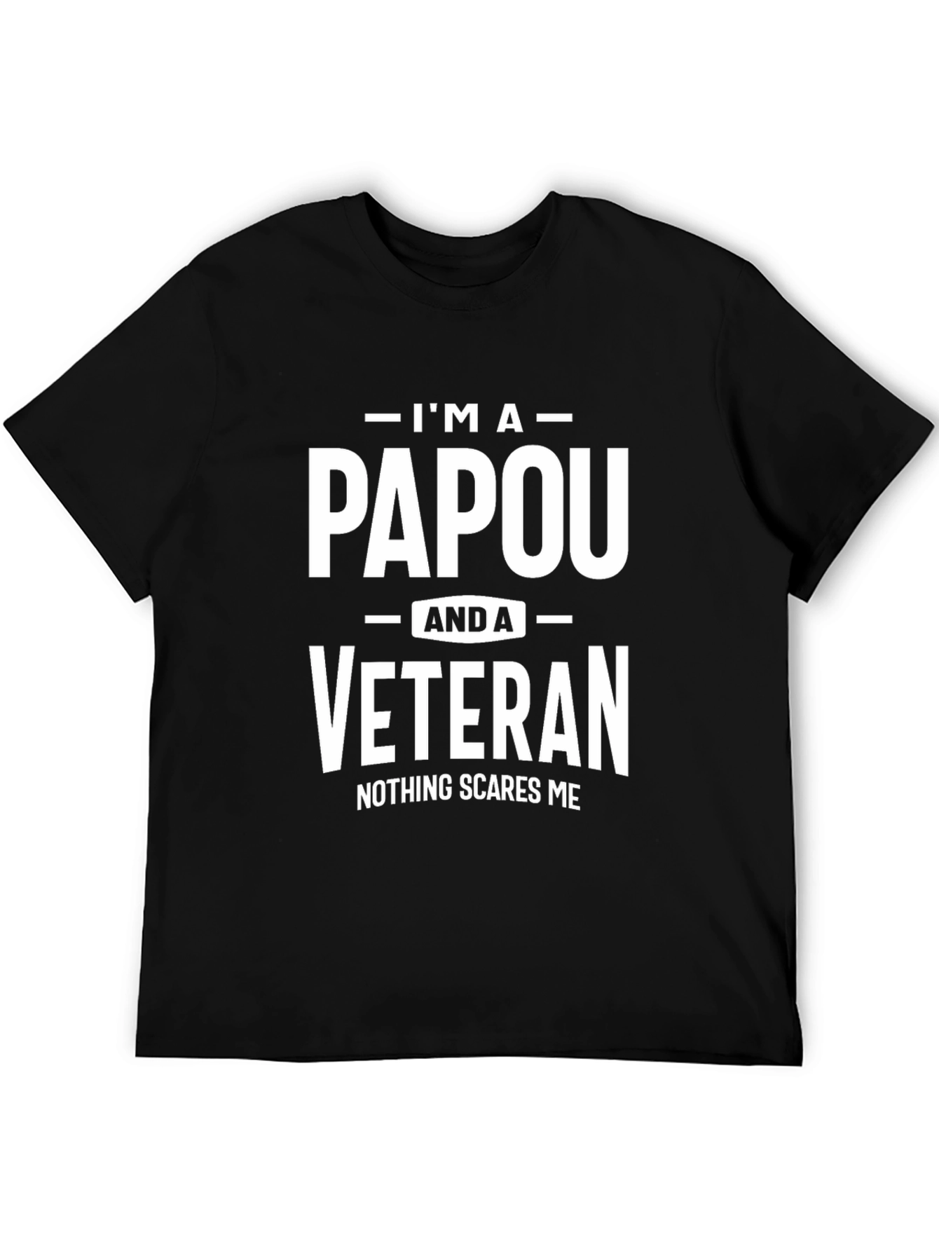 Black I'm A Papou and a Veteran Men's T-Shirt view 5