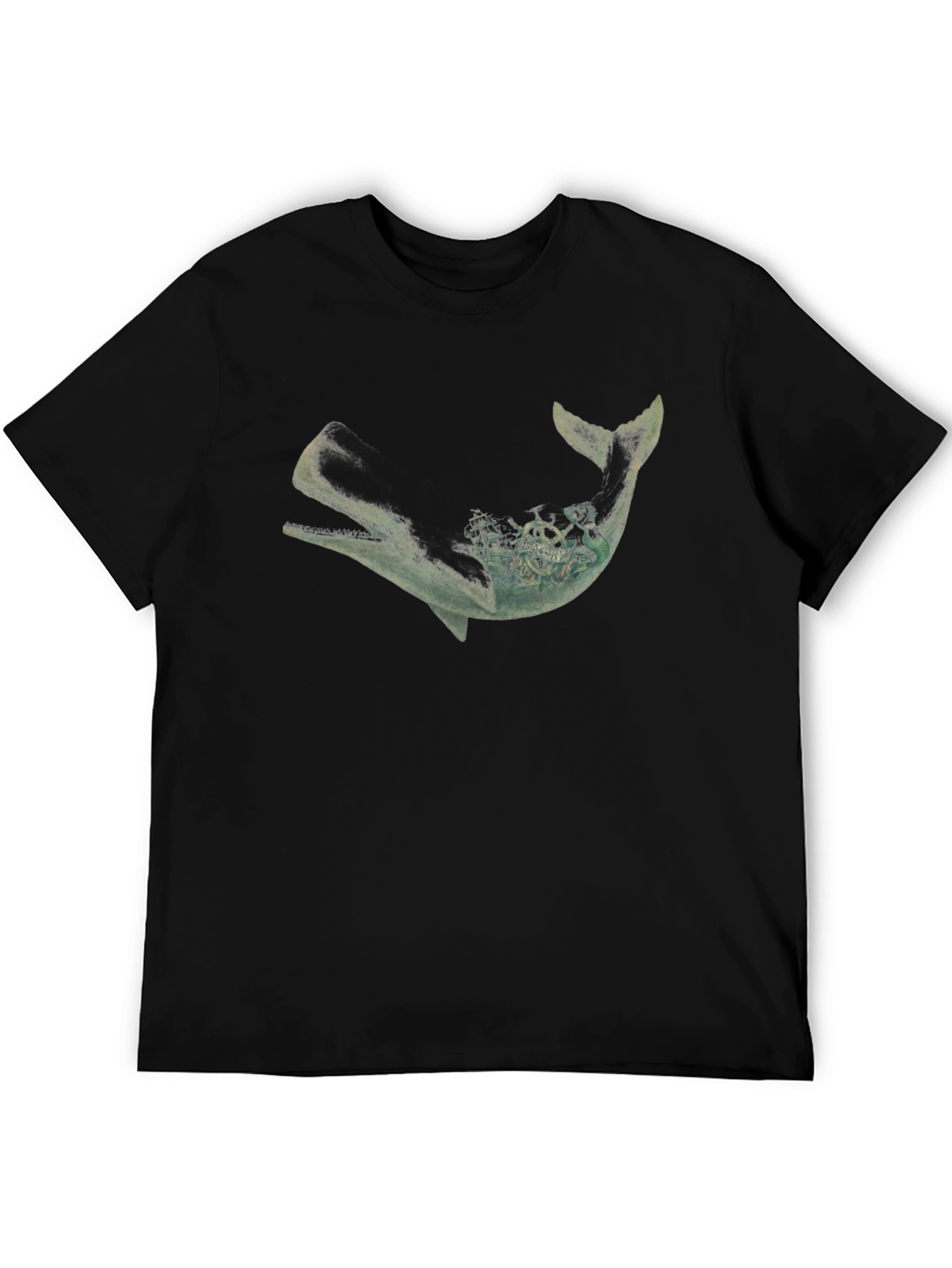 Black Whale Shipwreck Graphic Tee - Black view 5